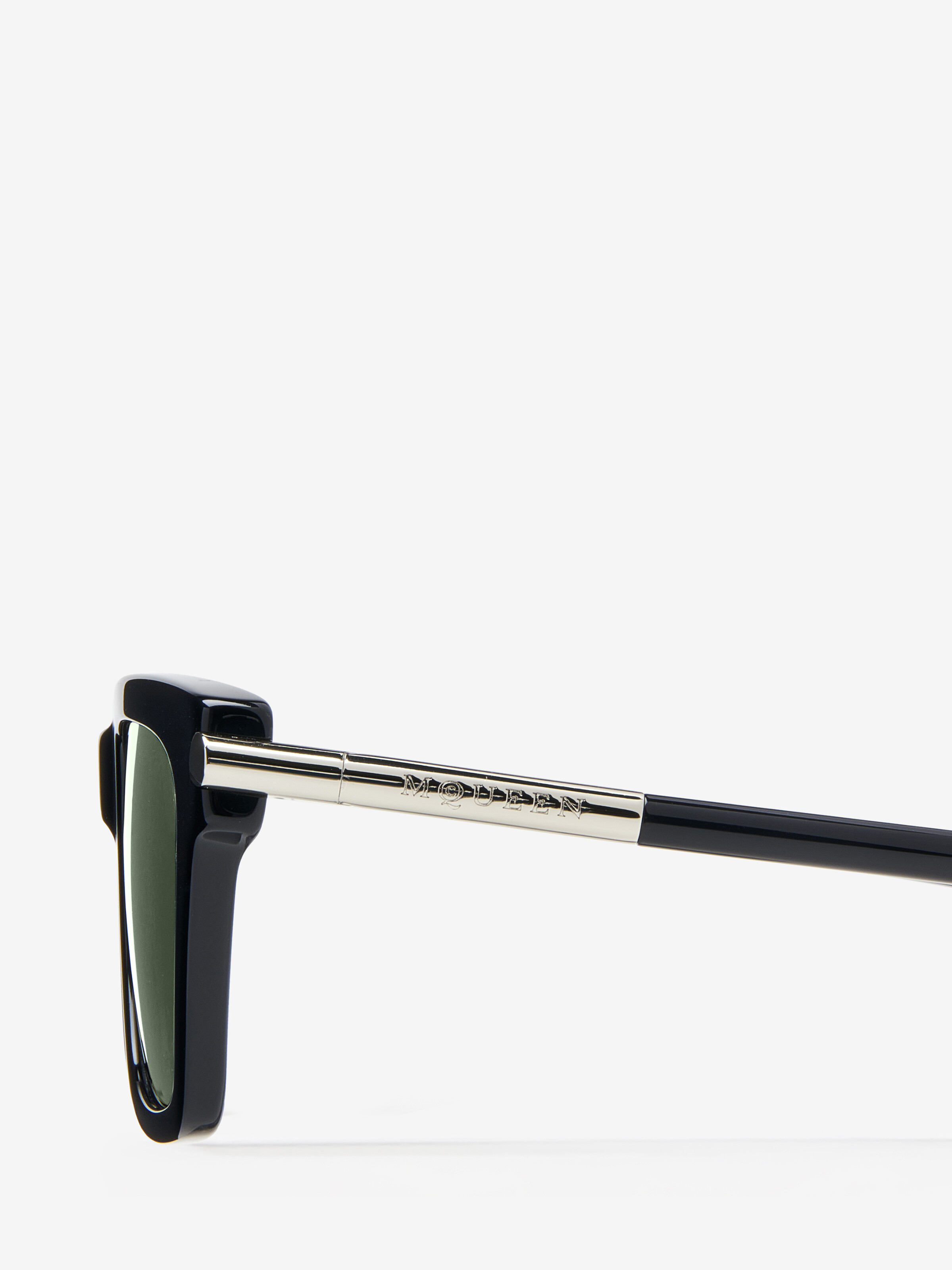 Men's T-bar Icon Square Sunglasses in Black/Grey in Recycle Acetate & Bio Nylon Lens | Alexander McQueen - image 5