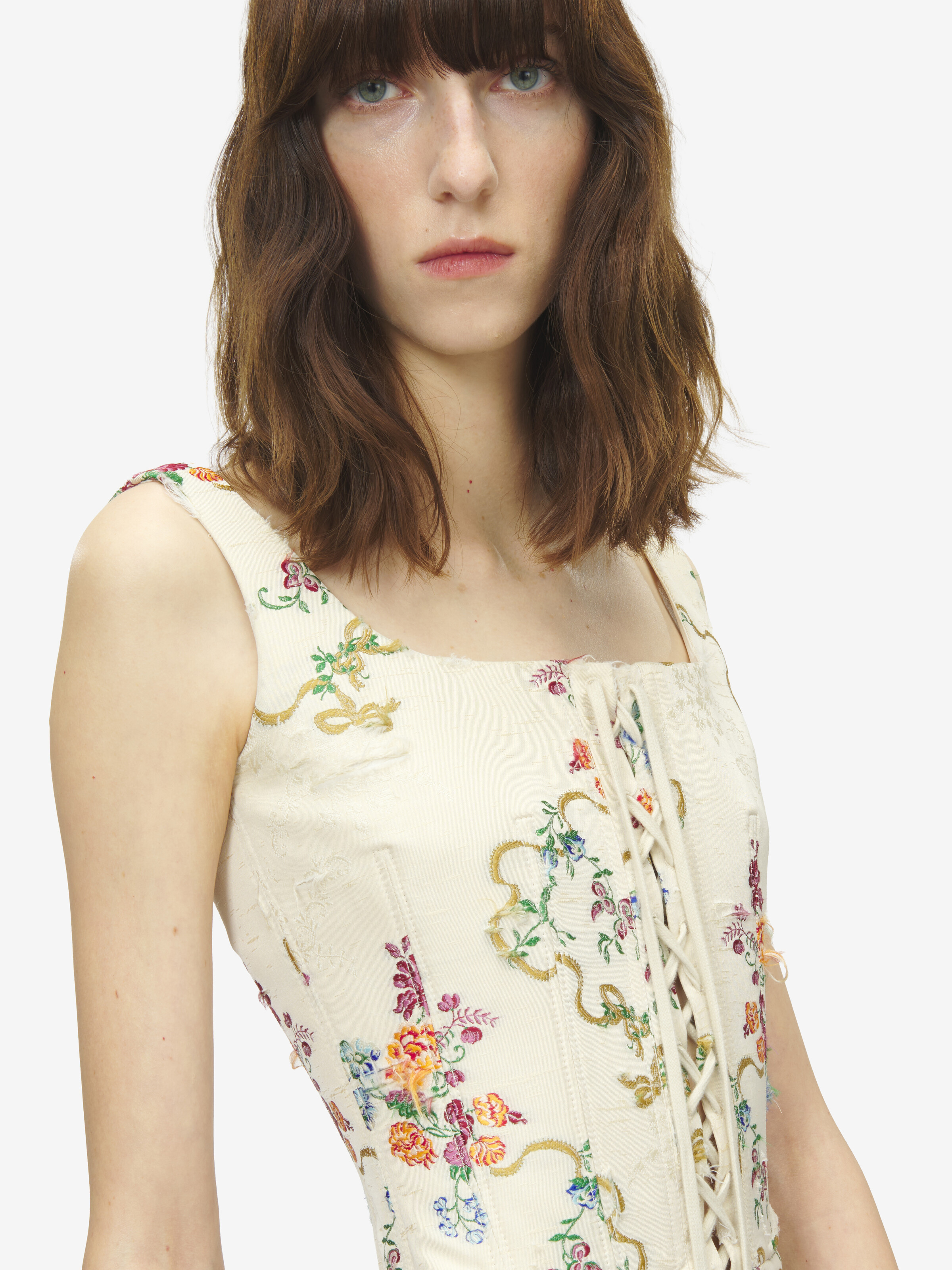 夏日花卉束腰上衣 in 67% 涤纶, 33% 棉 | Alexander McQueen - image 5