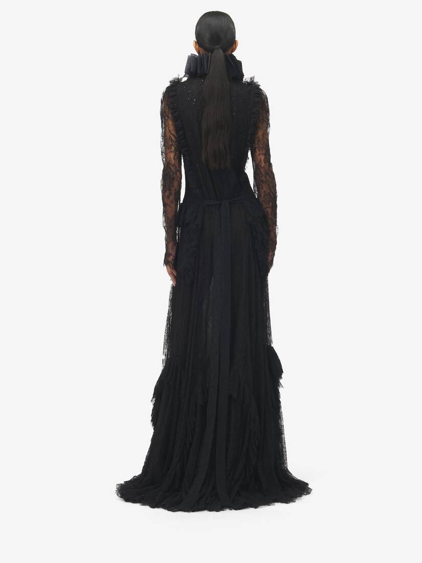 Floral Lace Embroidery Evening Dress