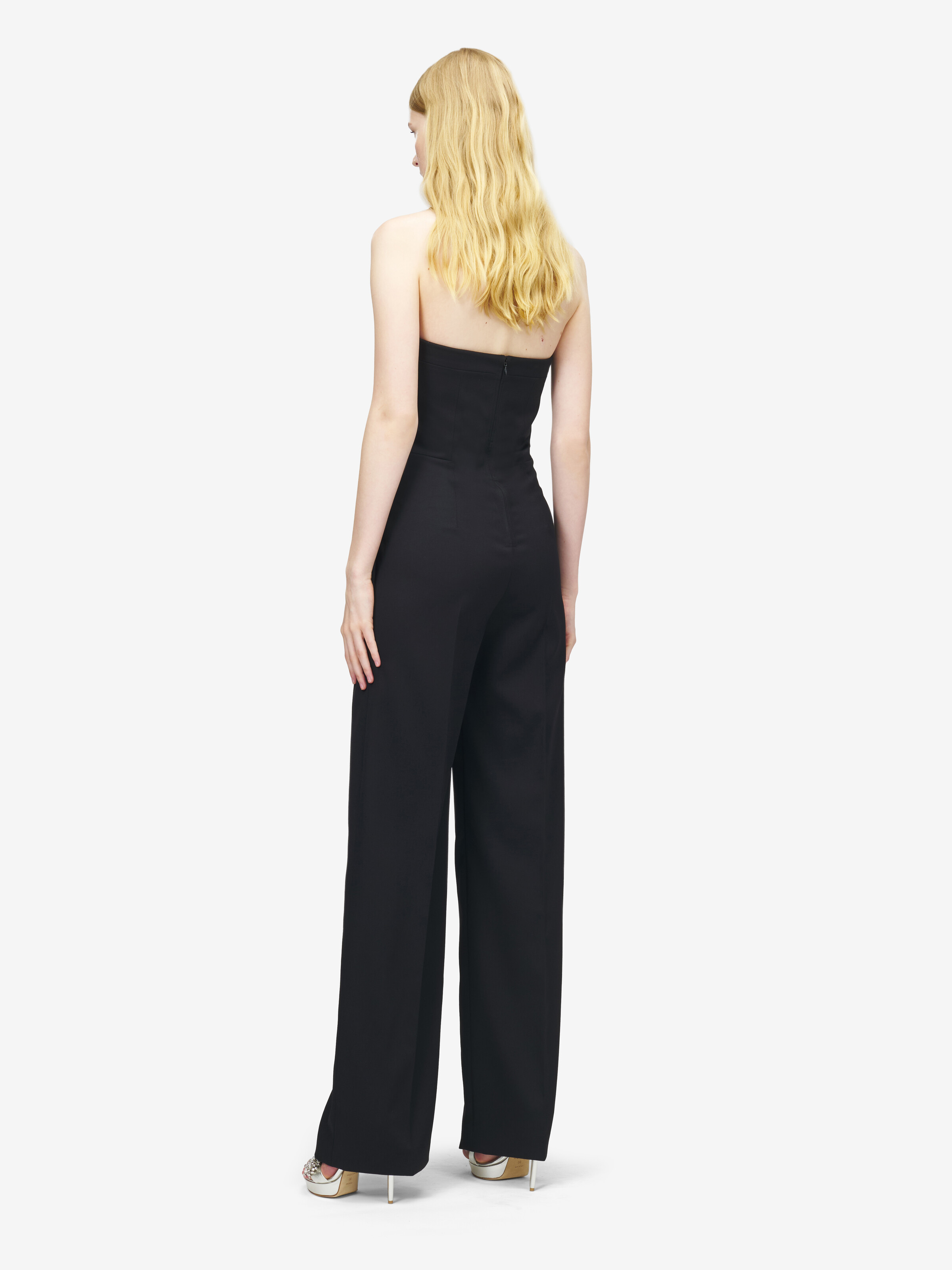 Women's Corset Jumpsuit in Black in 100% Wool | Alexander McQueen - image 4