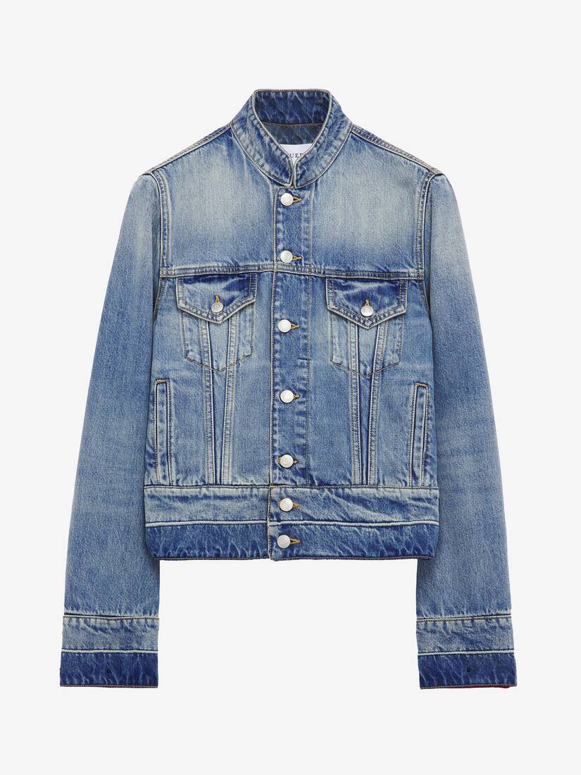 Giacca in denim con colletto rialzato | Alexander McQueen - image 1