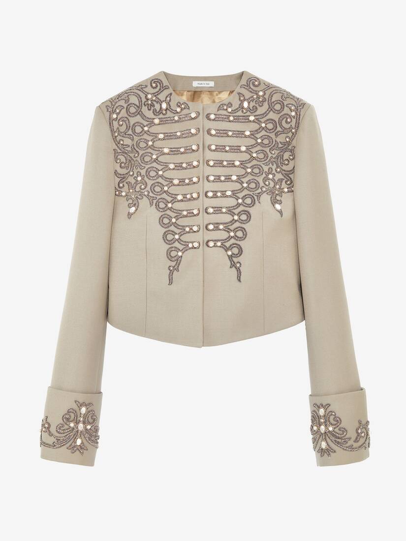 Beaded Frogging Cropped Jacket | Alexander McQueen - image 1