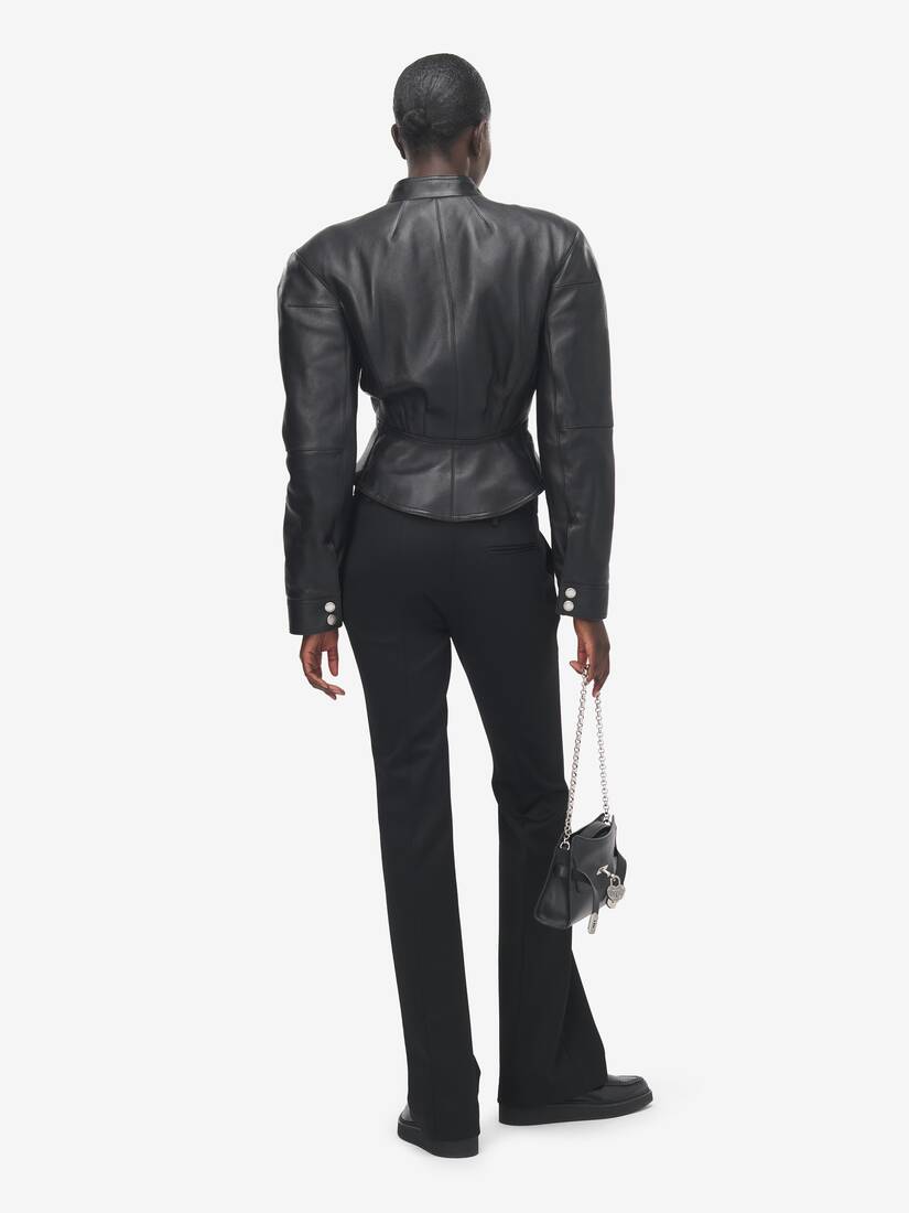 Sculpted Shoulder Leather Jacket | Alexander McQueen - image 4