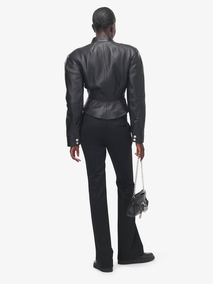 Sculpted Shoulder Leather Jacket | Alexander McQueen - image 4