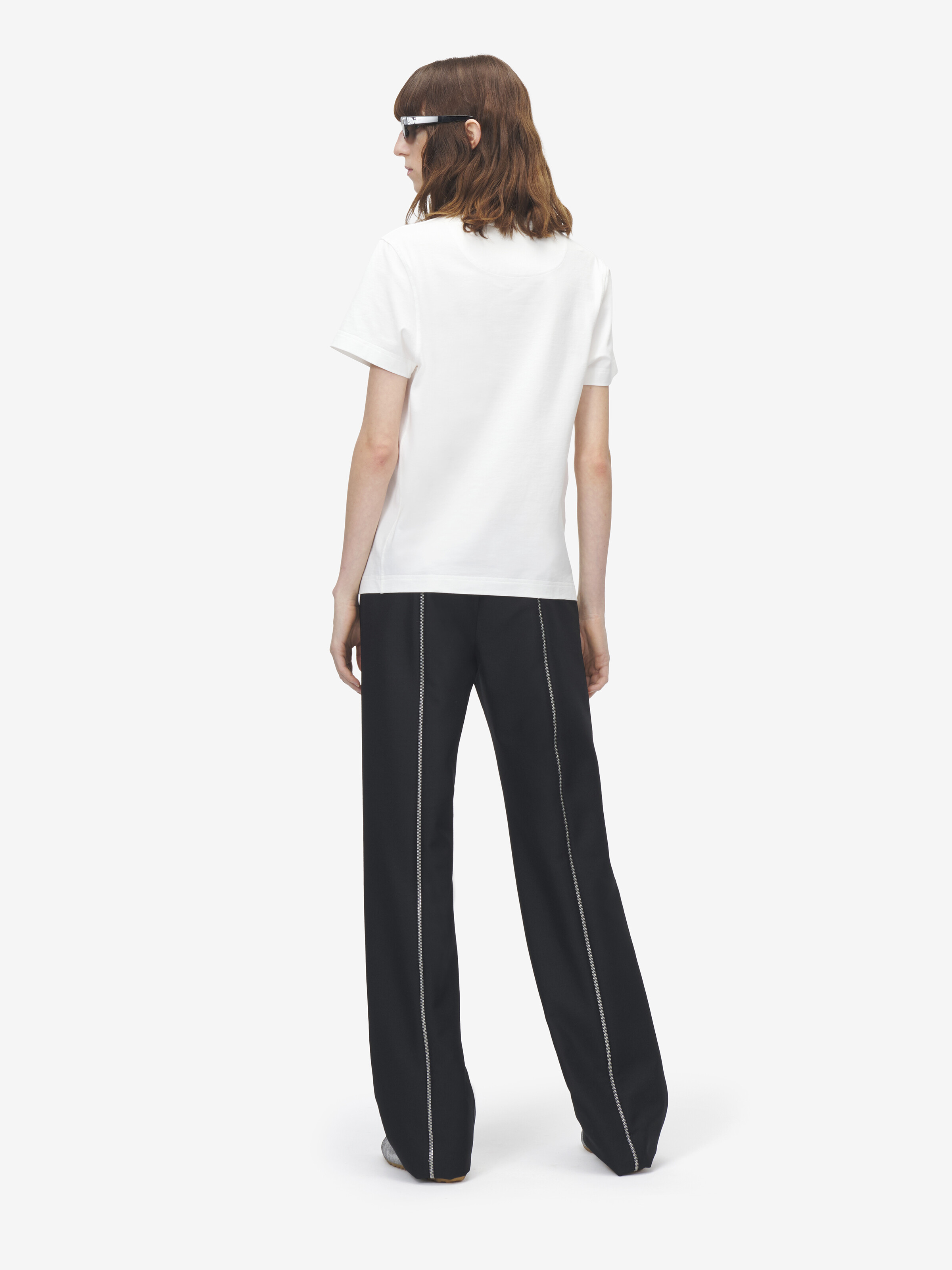 Women's Floral McQueen Logo T-shirt in Ivory in 100% Cotton | Alexander McQueen - image 4