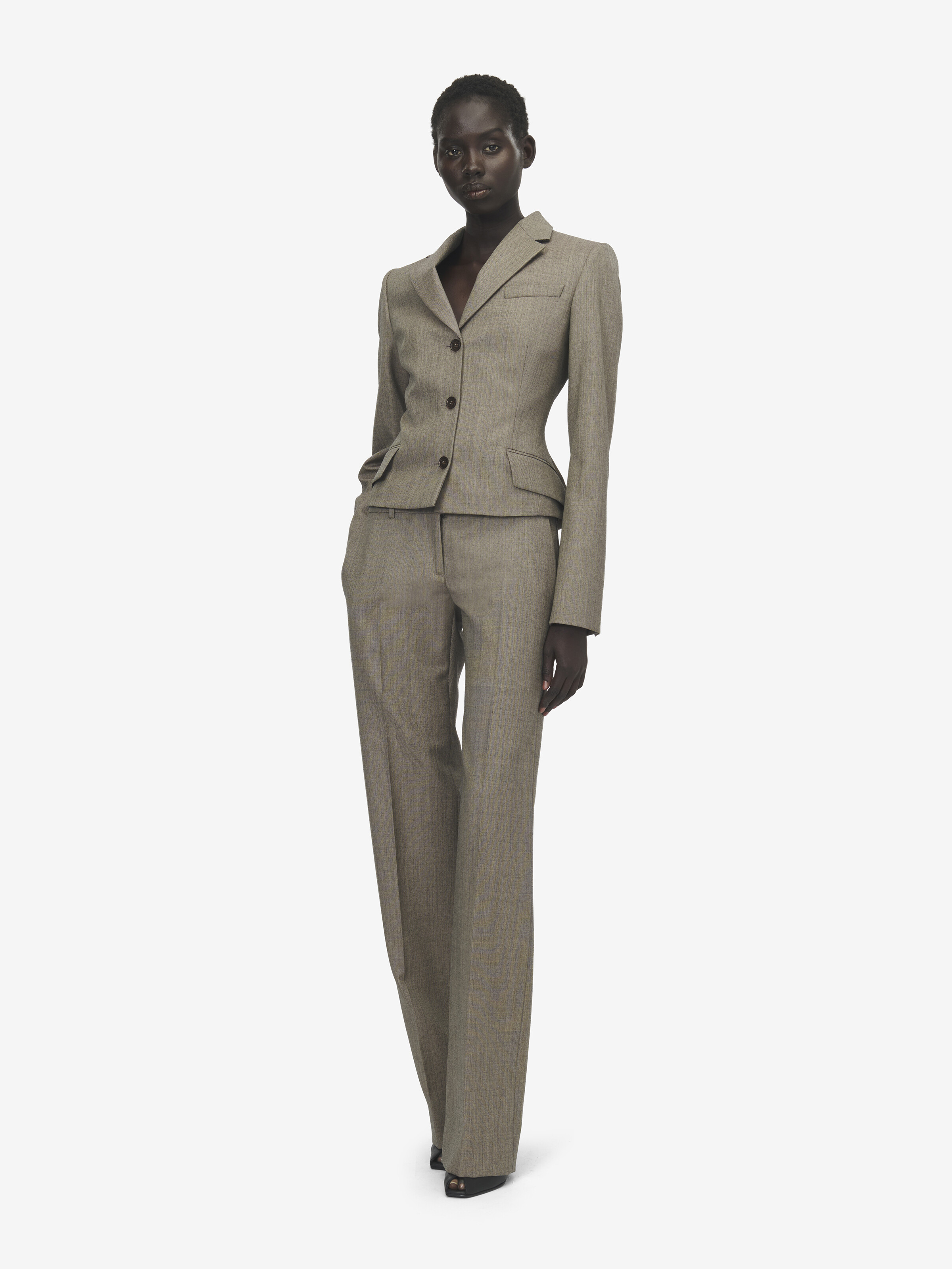Pantalon droit Bumster pour Femme en Marron Clair in 100% Laine | Alexander McQueen - image 2