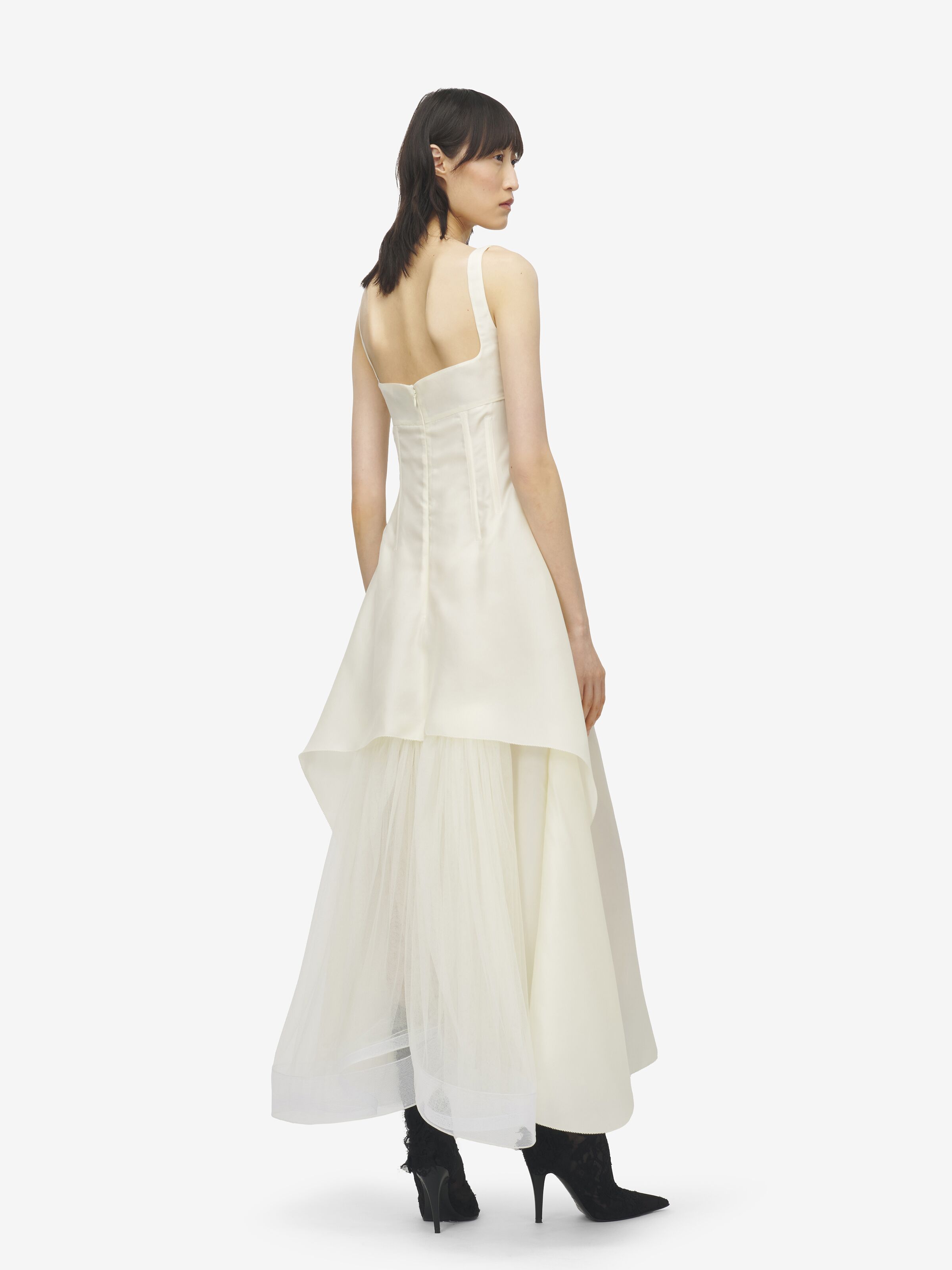 Robe de soirée à corset pour Femme en Craie in 100% Soie | Alexander McQueen - image 4