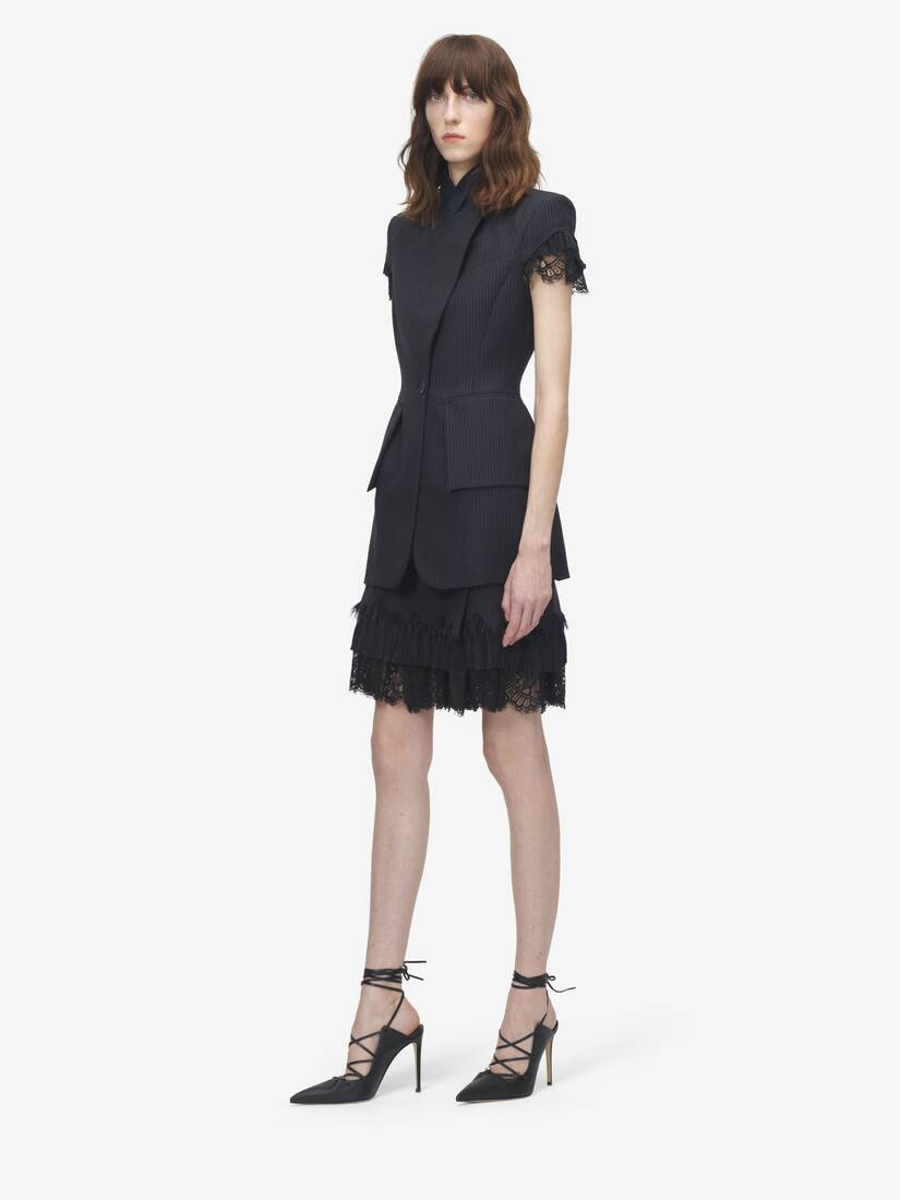 Pinstriped Wrap Mini Skirt | Alexander McQueen - image 3