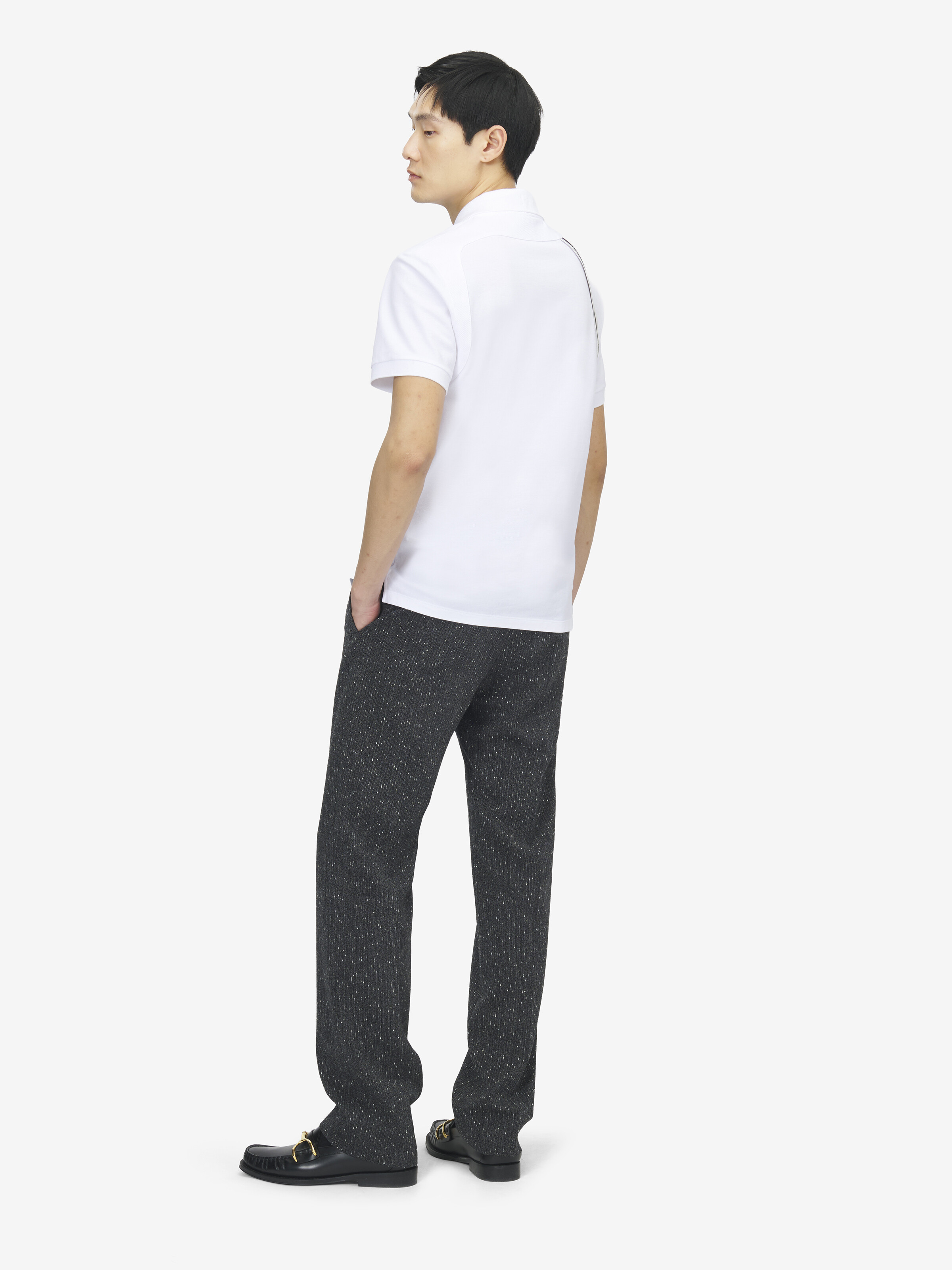 Men's Harness Polo Shirt in Optical White in 100% Cotton | Alexander McQueen - image 3