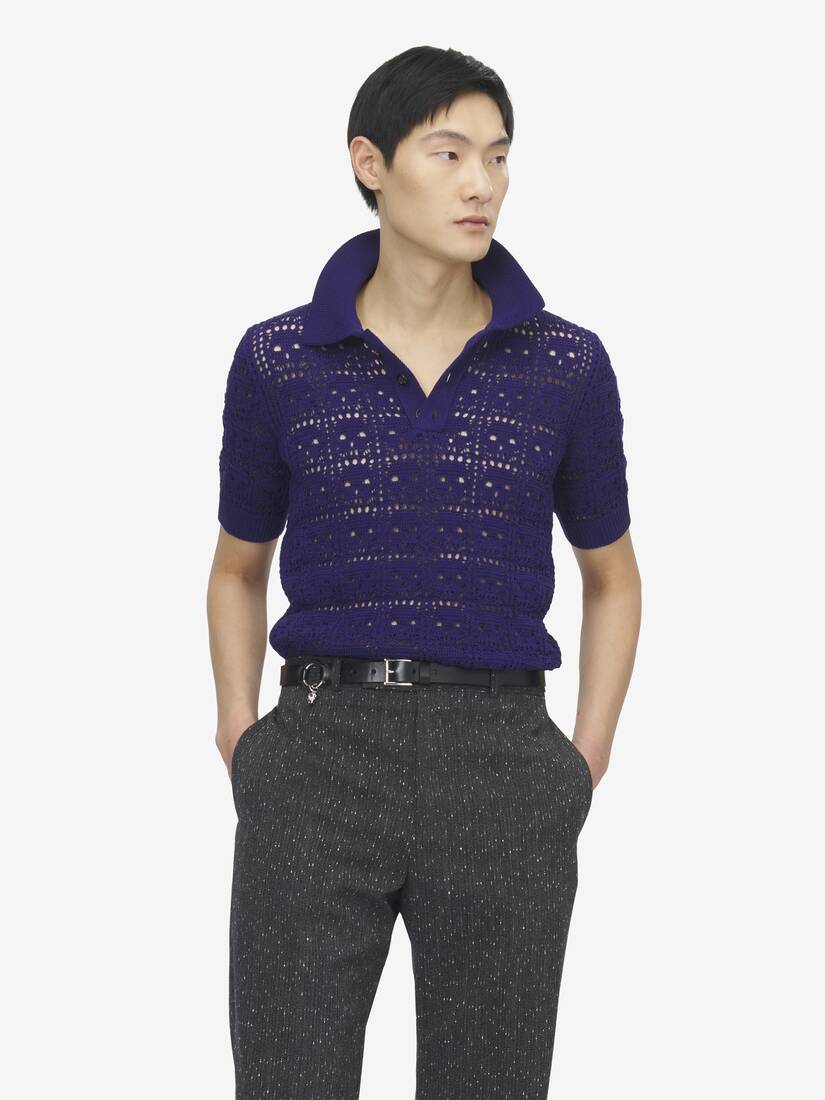Skull Crochet Polo Shirt | Alexander McQueen - image 6