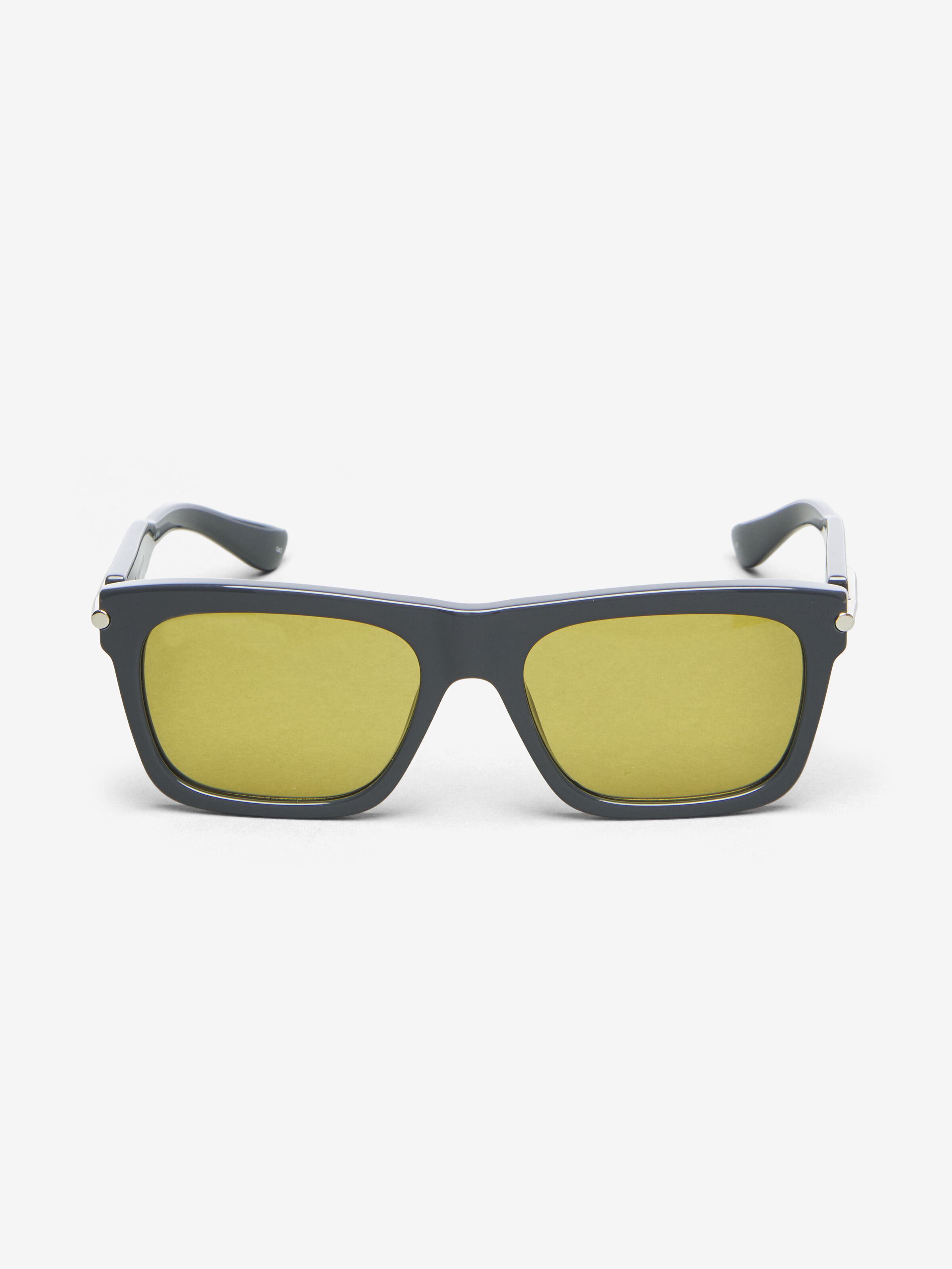 Lunettes De Soleil Rectangulaires,  T-Bar City pour Homme en Gris/Jaune in Acétate recyclé | Alexander McQueen - image 1