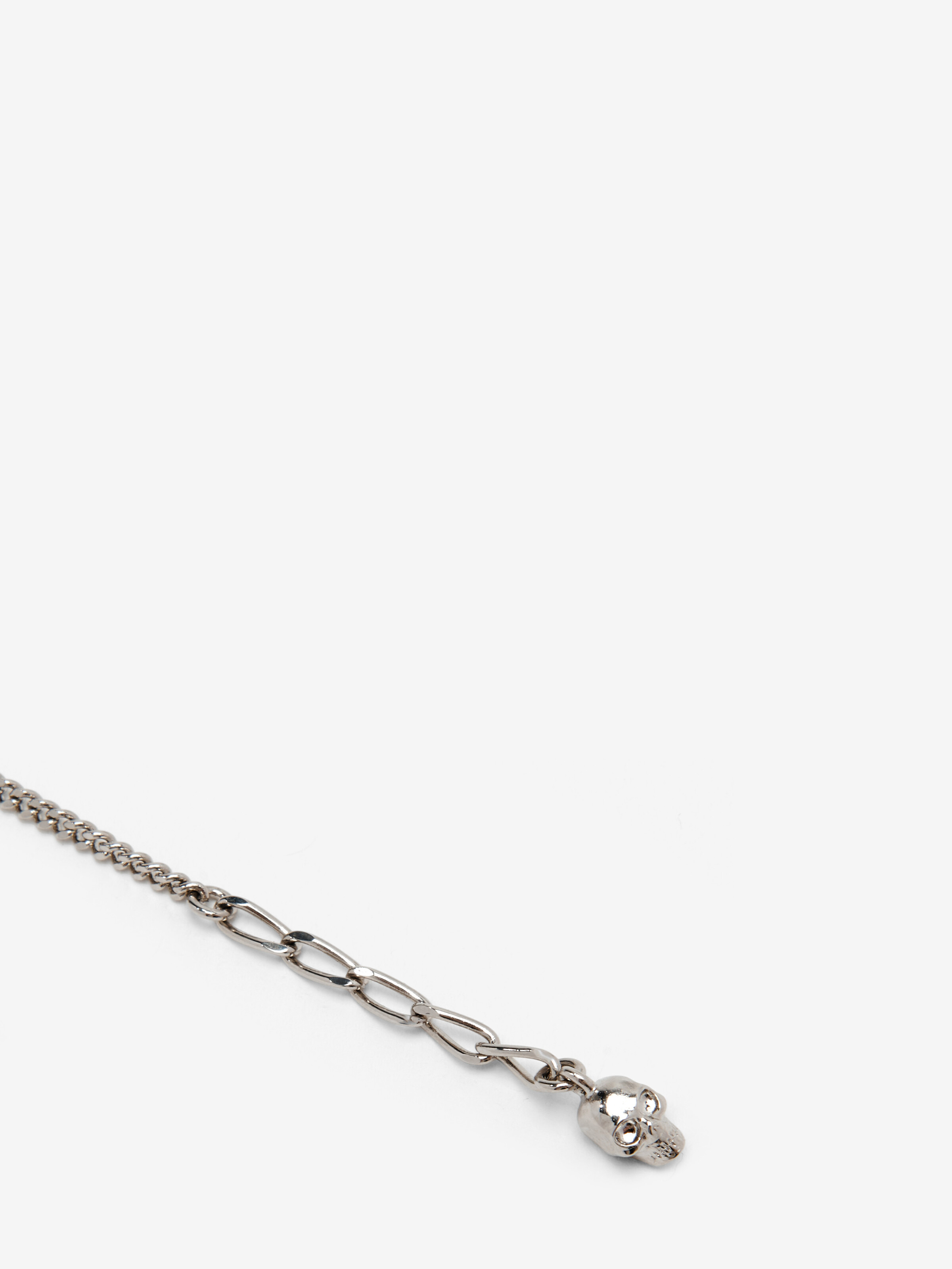 Men's Twin Skull Necklace in Palladium in Brass | Alexander McQueen - image 4