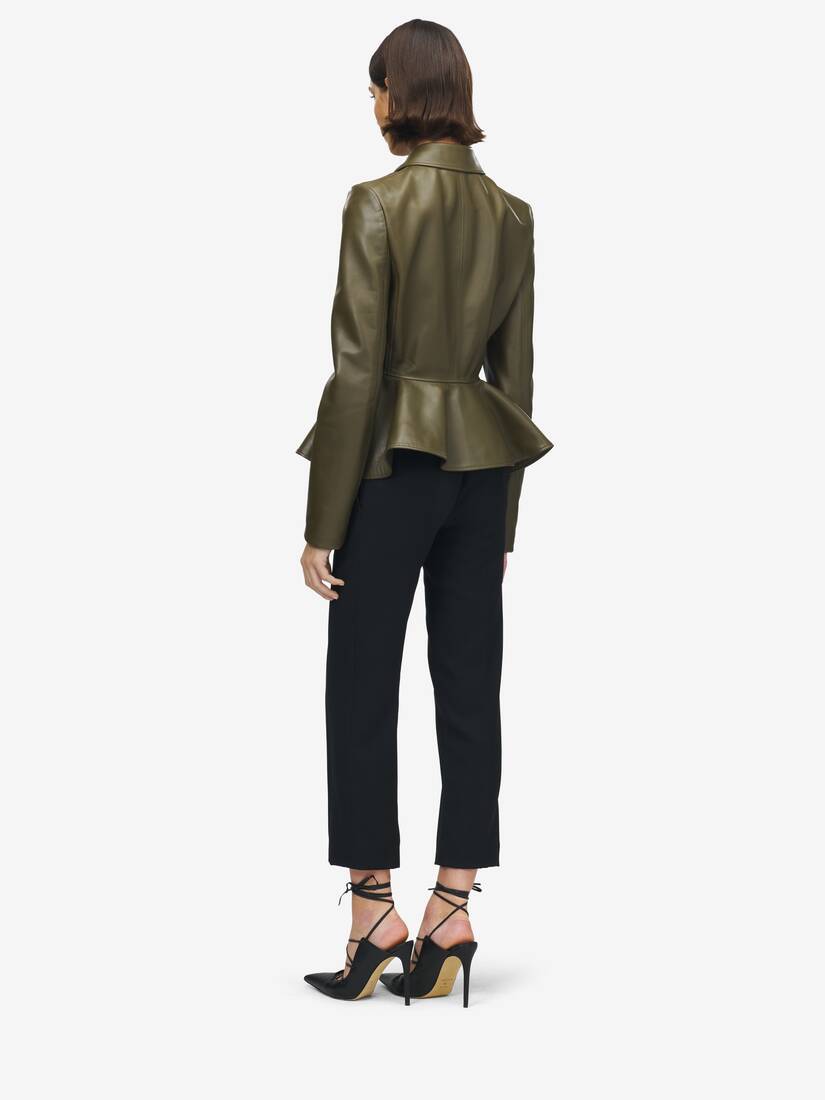 Leather Peplum Jacket | Alexander McQueen - image 5