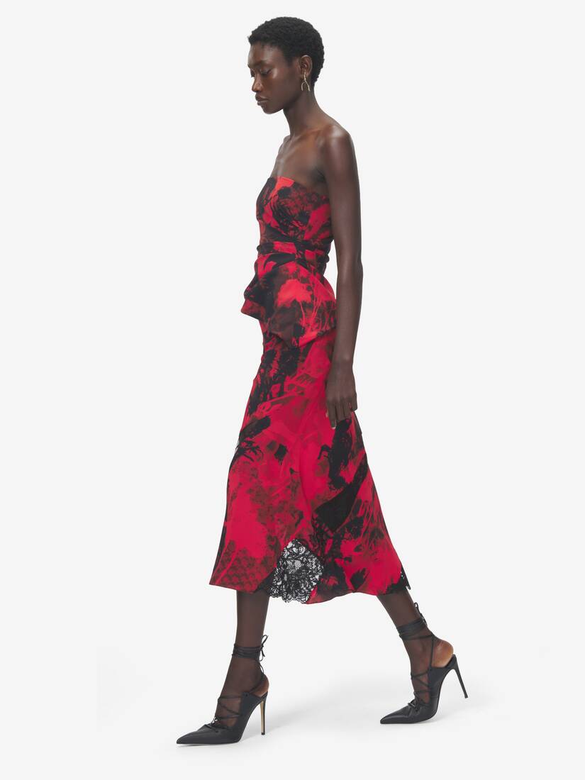 Floral Slashed Midi Skirt | Alexander McQueen - image 3