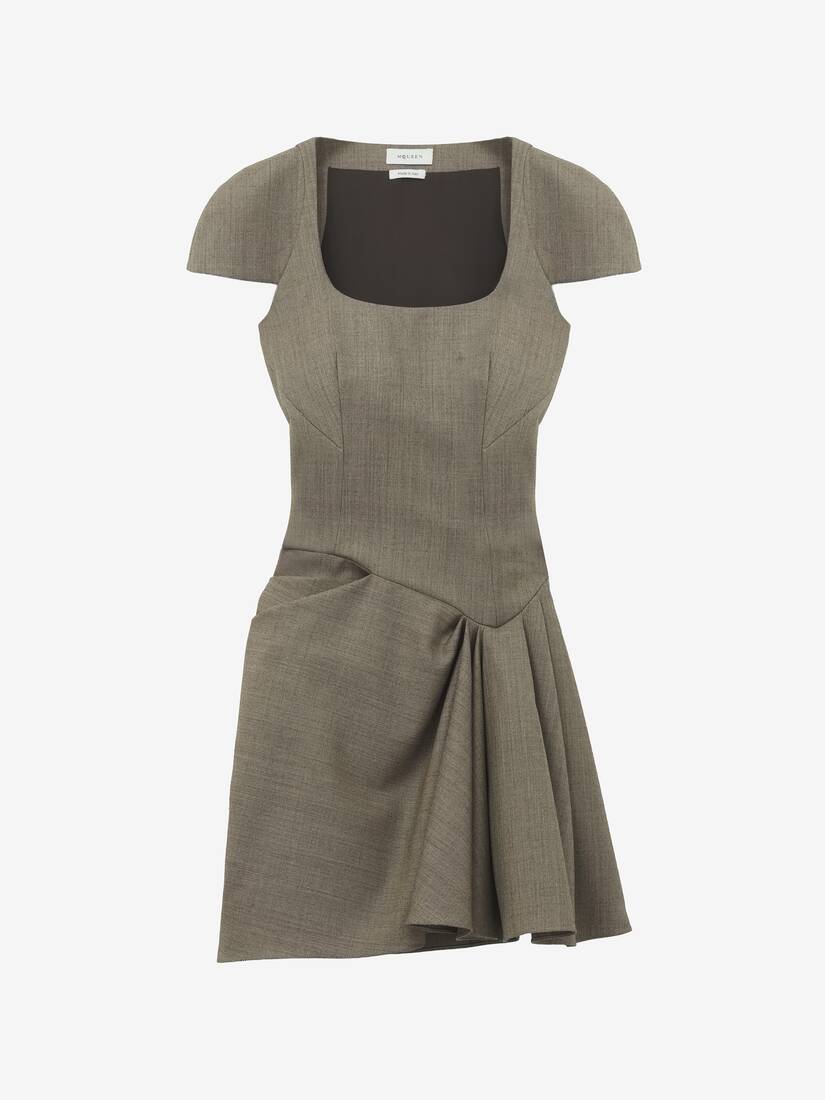 Asymmetric Gathered Mini Dress | Alexander McQueen - image 1