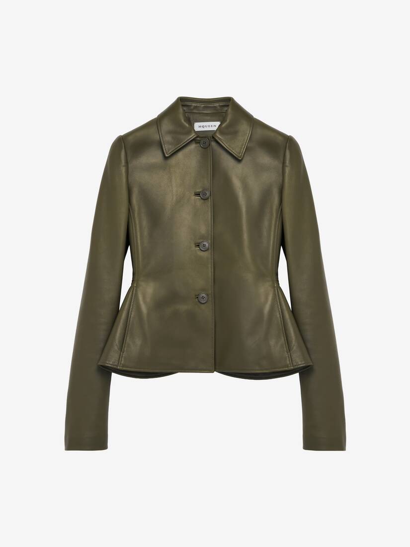Leather Peplum Jacket | Alexander McQueen - image 2