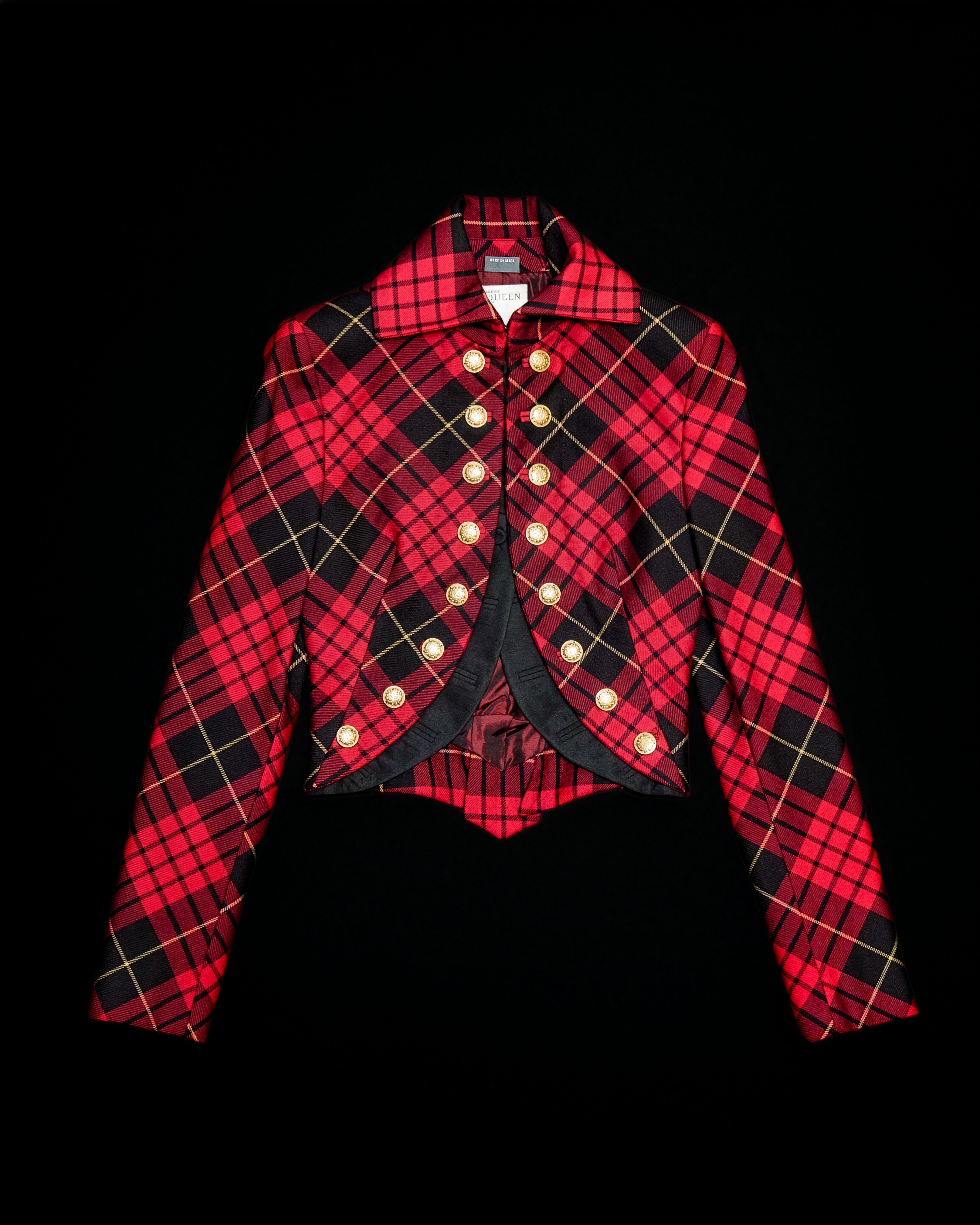 Overhead view of tartan jacket