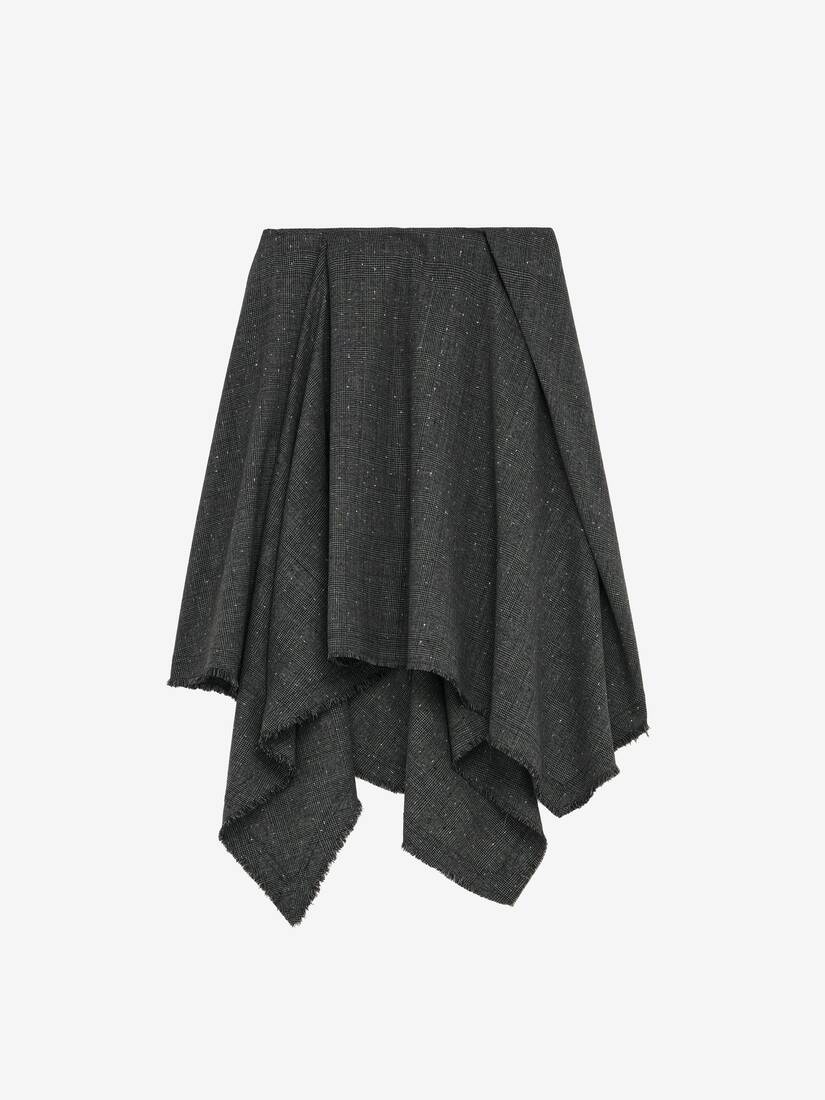 Flecked Glen Check Asymmetric Skirt | Alexander McQueen - image 2