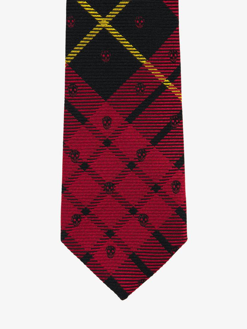 Cravate Skull en tartan
