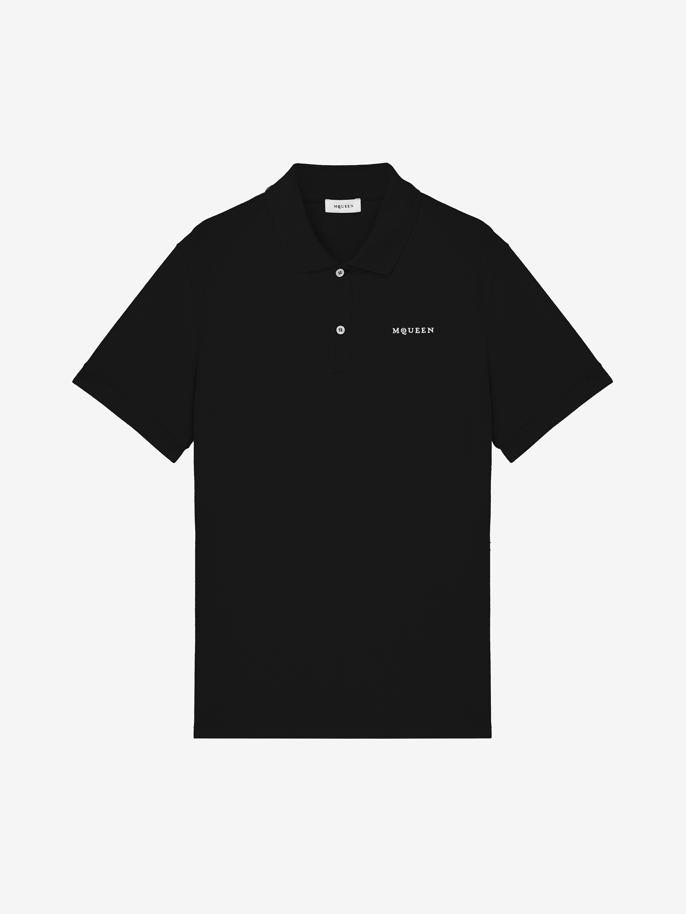 Men's McQueen Logo Polo Shirt in Black in 100% Cotton | Alexander McQueen - image 1