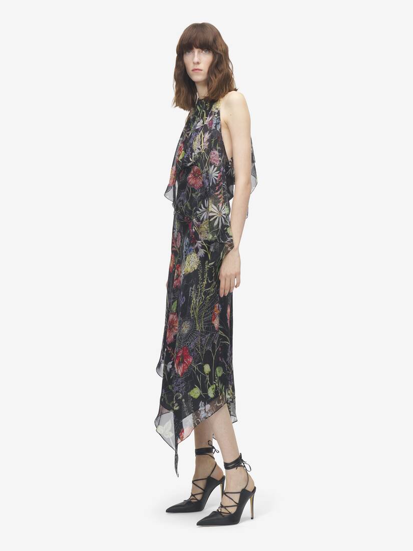 Meadow Asymmetrisches Abendkleid mit Blumendruck | Alexander McQueen - image 2