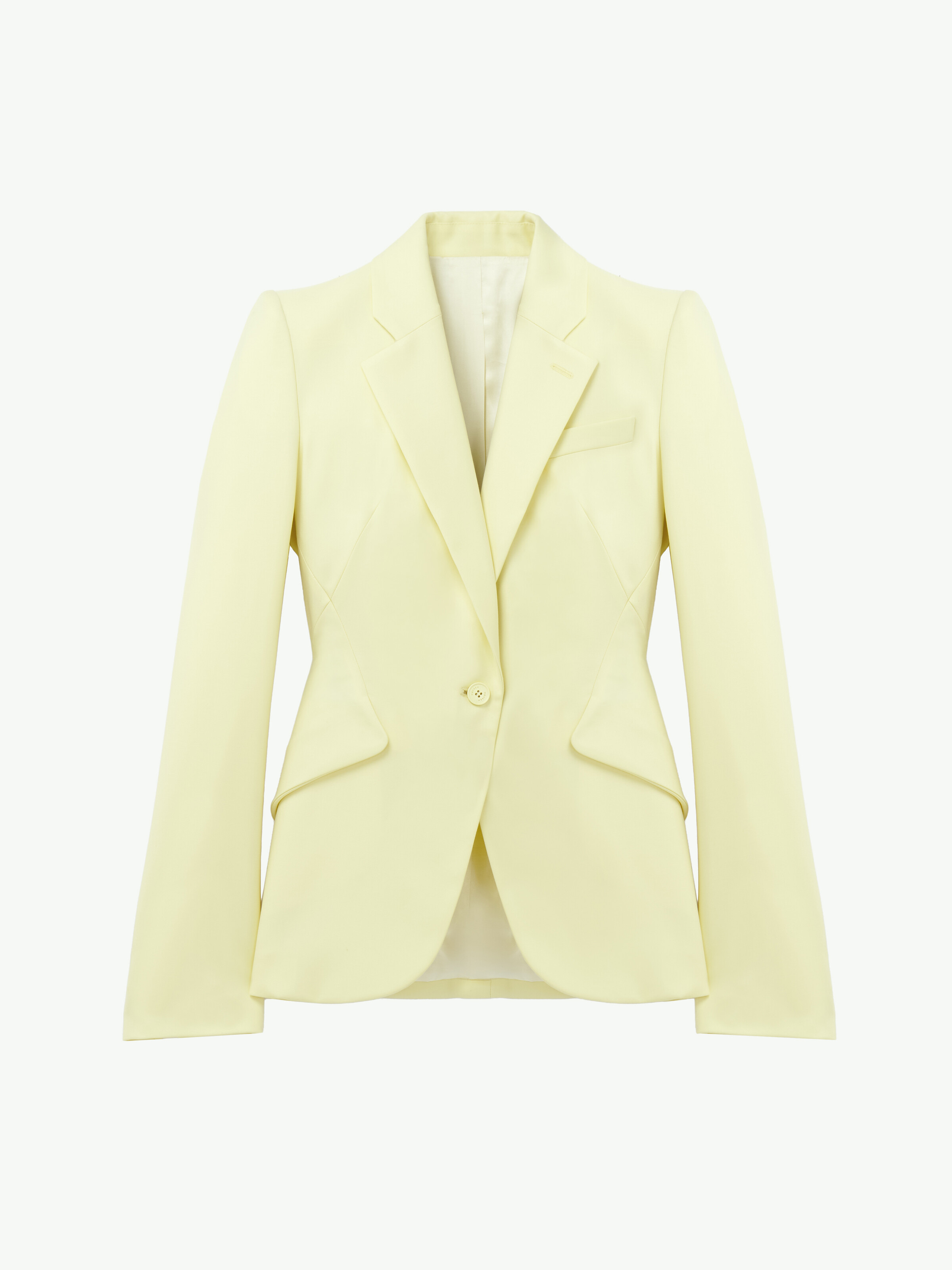 Women's 울 개버딘 싱글 브레스티드 재킷 in 옐로우 in 직물: 100% 모, 안감: 100% 레이온,  | Alexander McQueen - image 1
