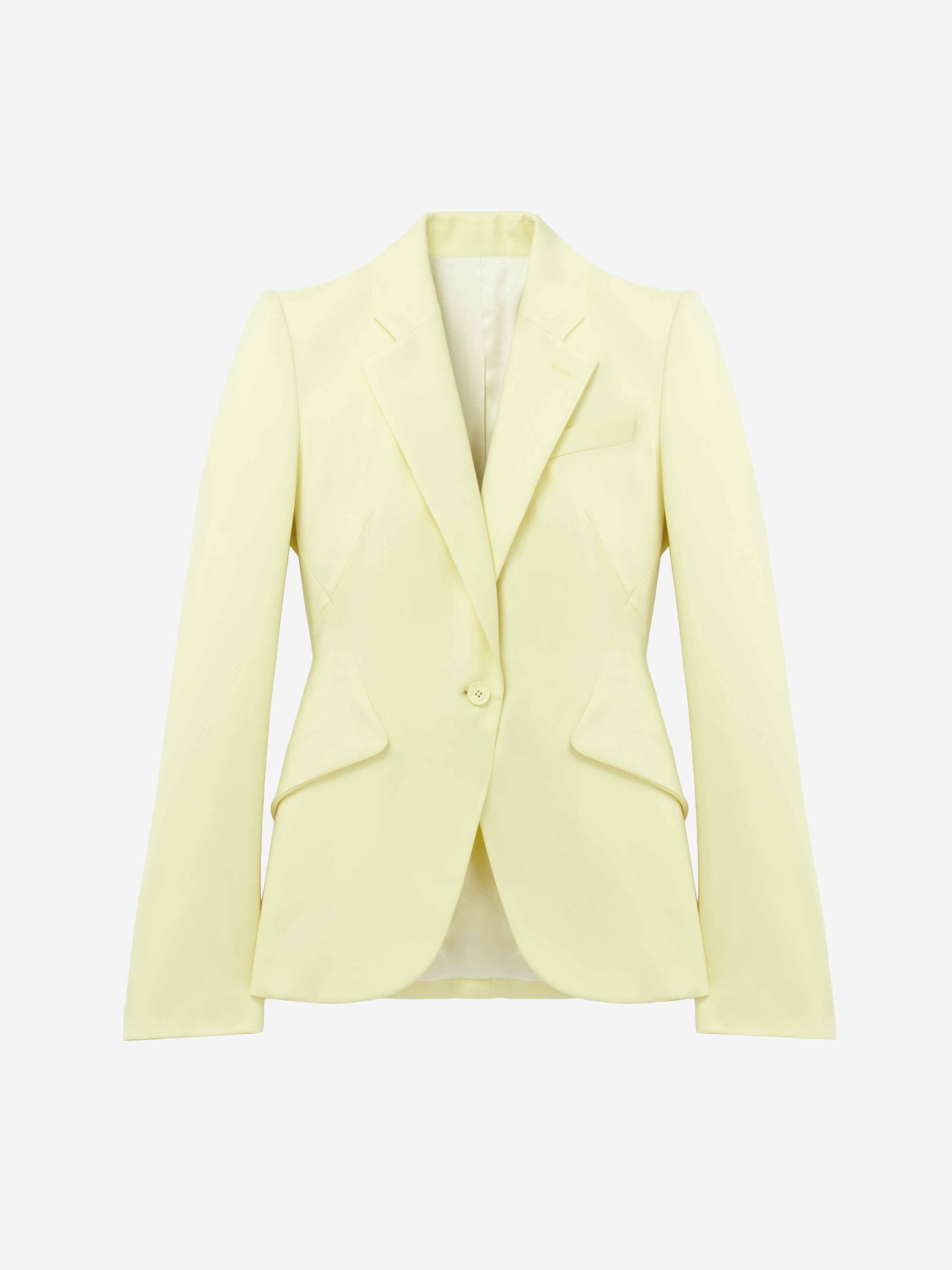 Women's Wool Gabardine Single-breasted Jacket in Yellow in Fabric: 100% Wool, Lining: 100% Cupro, | Alexander McQueen - image 1