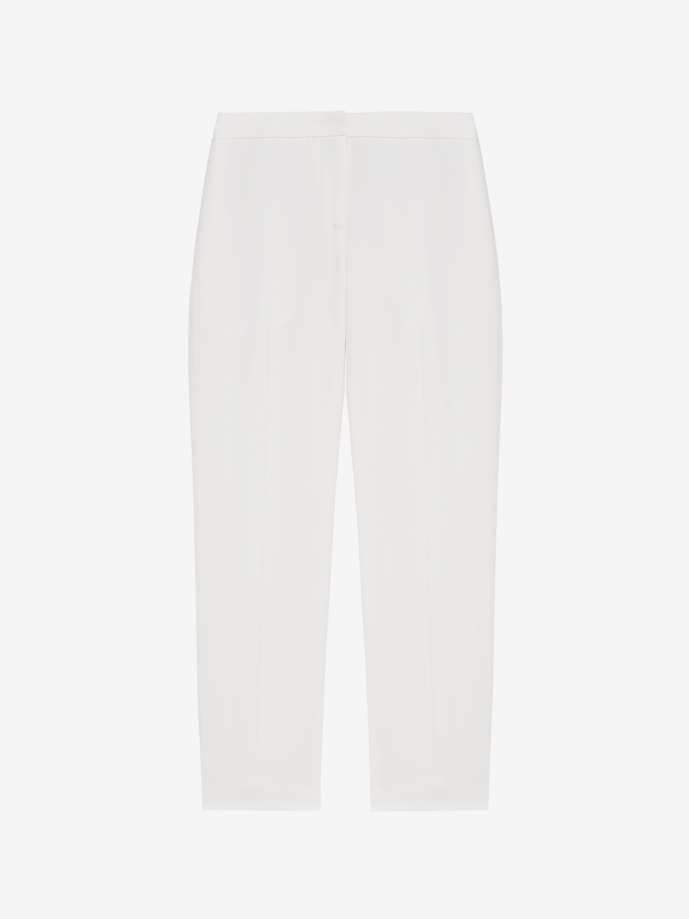 Women's Leaf Crepe Cigarette Trouser in Light Ivory in 52% Viscose, 48 % Acetate | Alexander McQueen - image 1