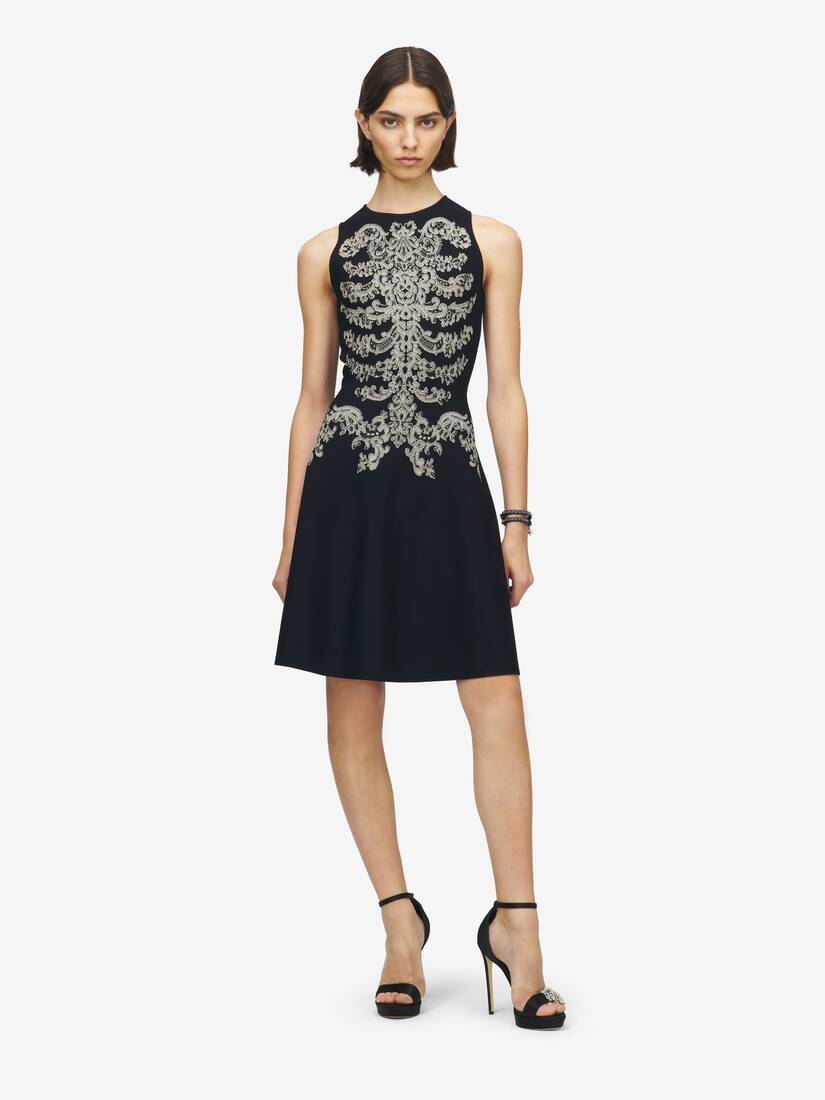 Robe Courte en Jacquard Lace Ribcage