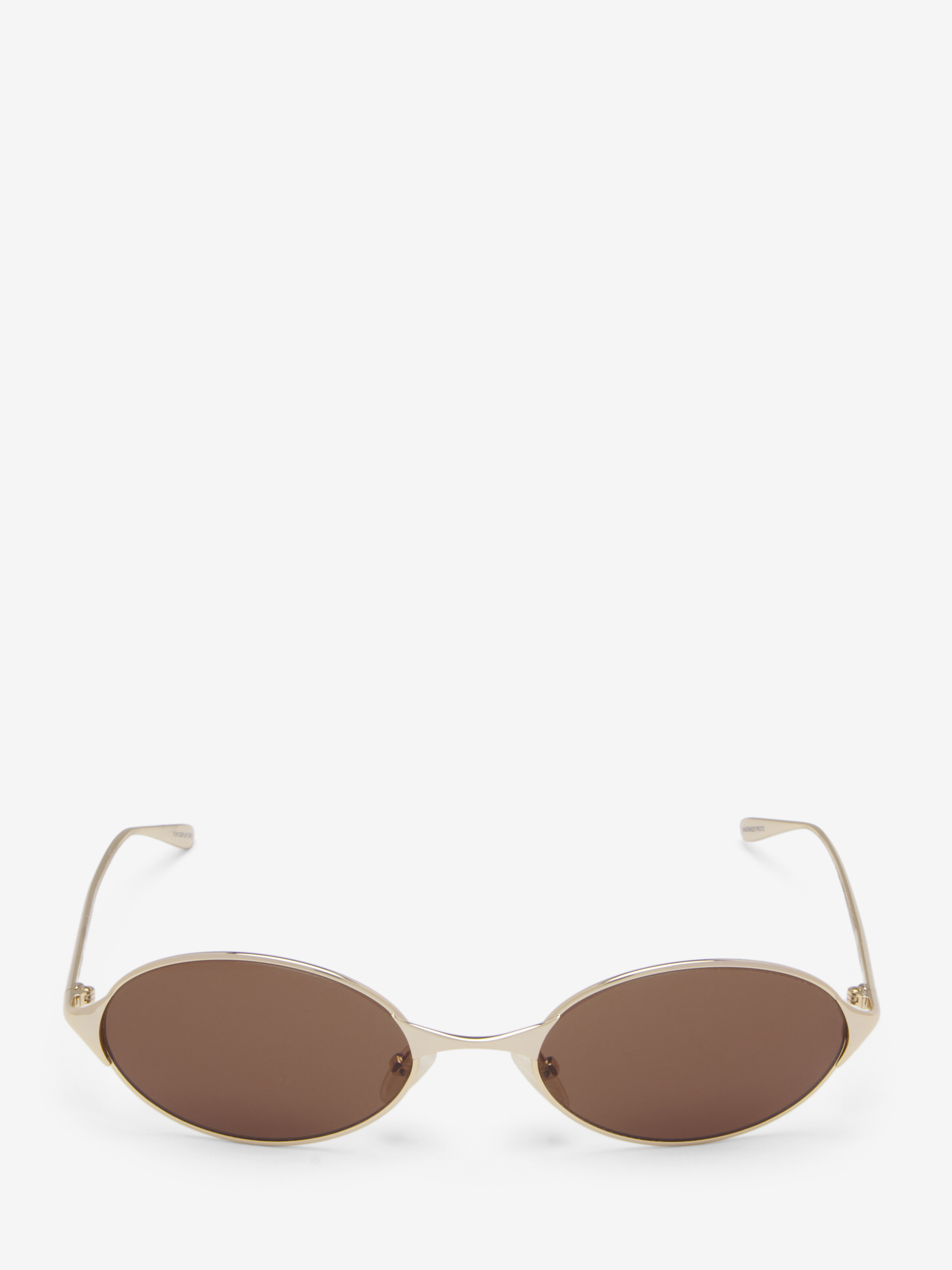 Neo Oval Sunglasses in Brown in Metal | Alexander McQueen - image 1