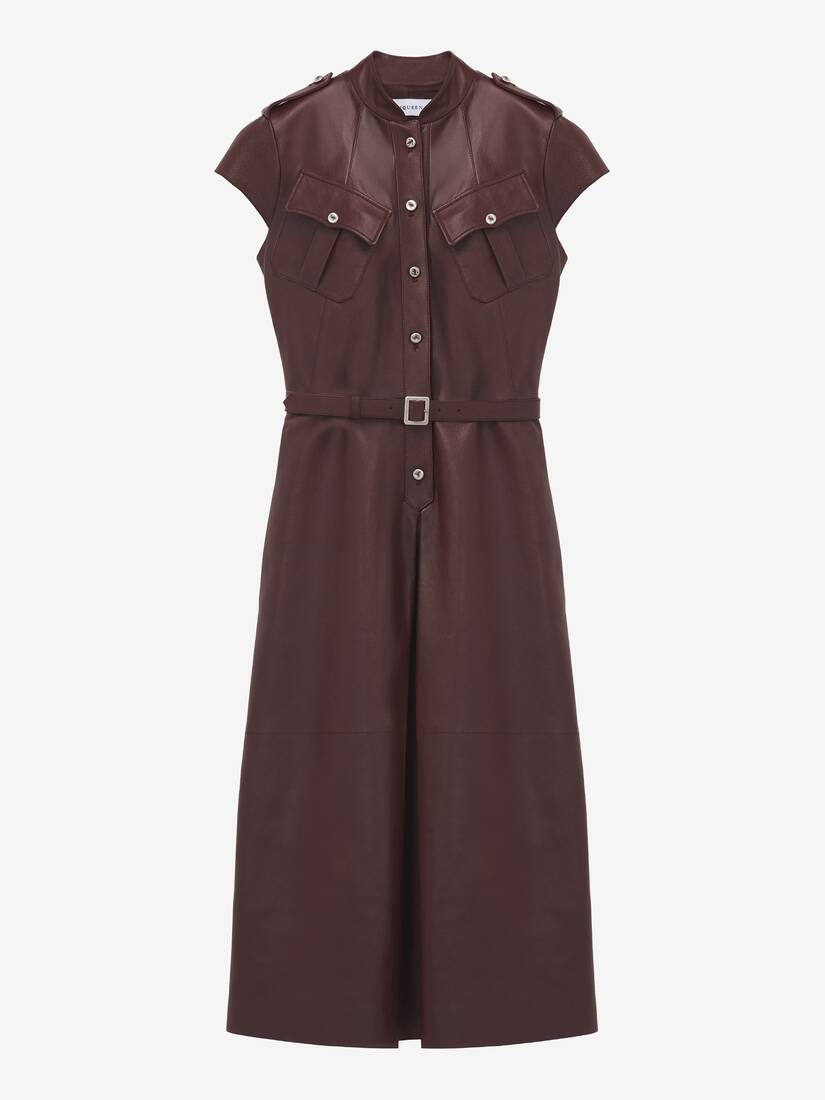 Leather Uniform Midi Dress | Alexander McQueen - image 1