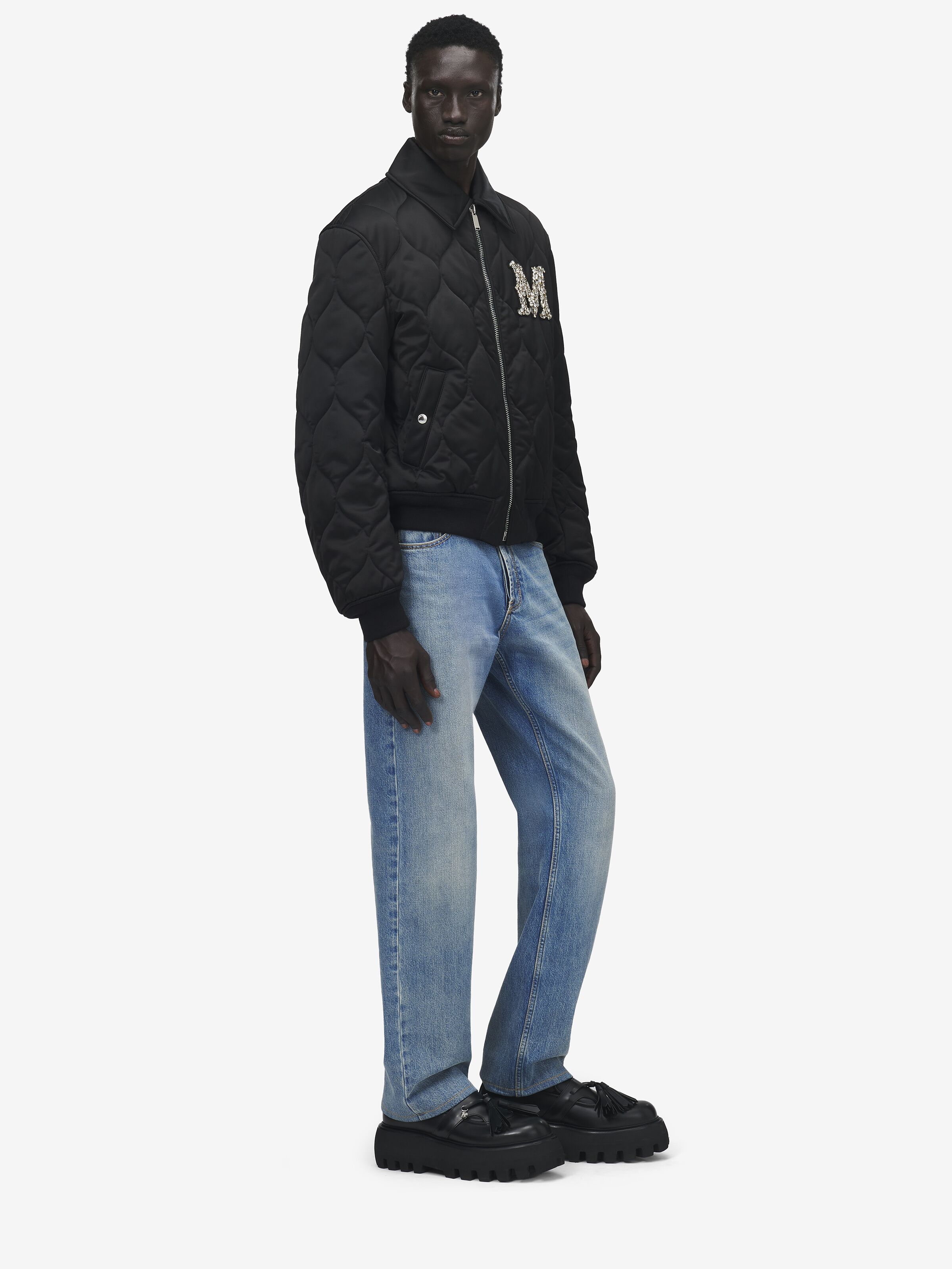 Veste Matelassée avec Logo en Cristaux