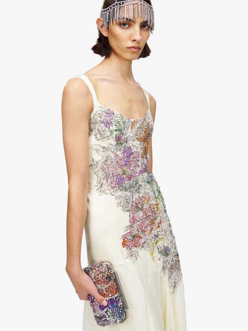 Minaudière Carrée T-Bar à Broderie Florale Éclatée | Alexander McQueen - image 2