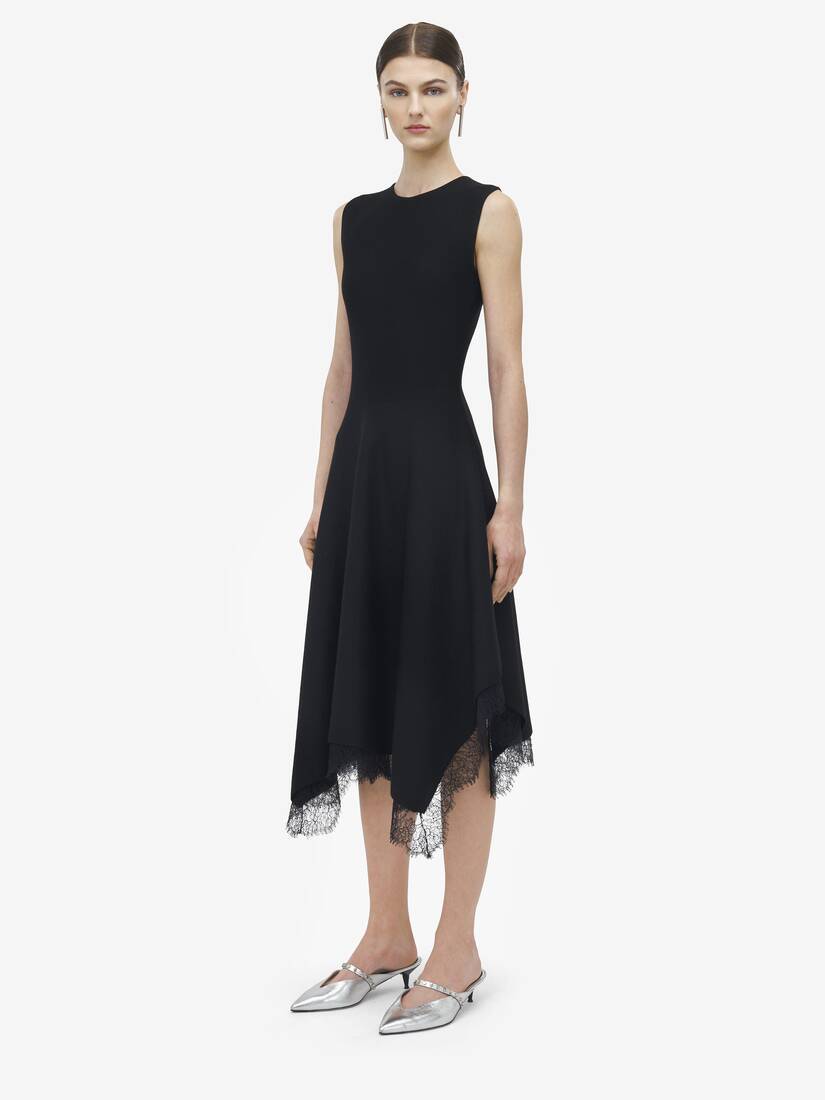 Lace Detail Asymmetric Dress | Alexander McQueen - image 3