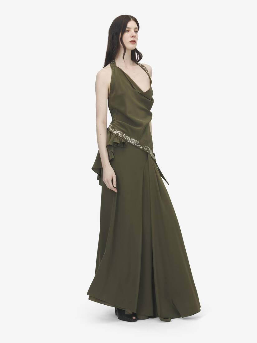 Floral Embroidery Asymmetric Top | Alexander McQueen - image 3