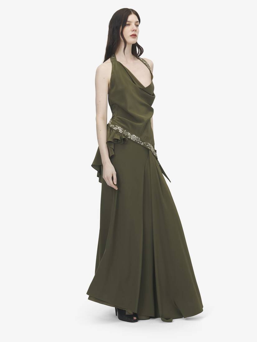 Floral Embroidery Asymmetric Top | Alexander McQueen - image 3