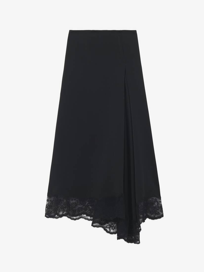 Lace Hem Asymmetric Midi Skirt | Alexander McQueen - image 1