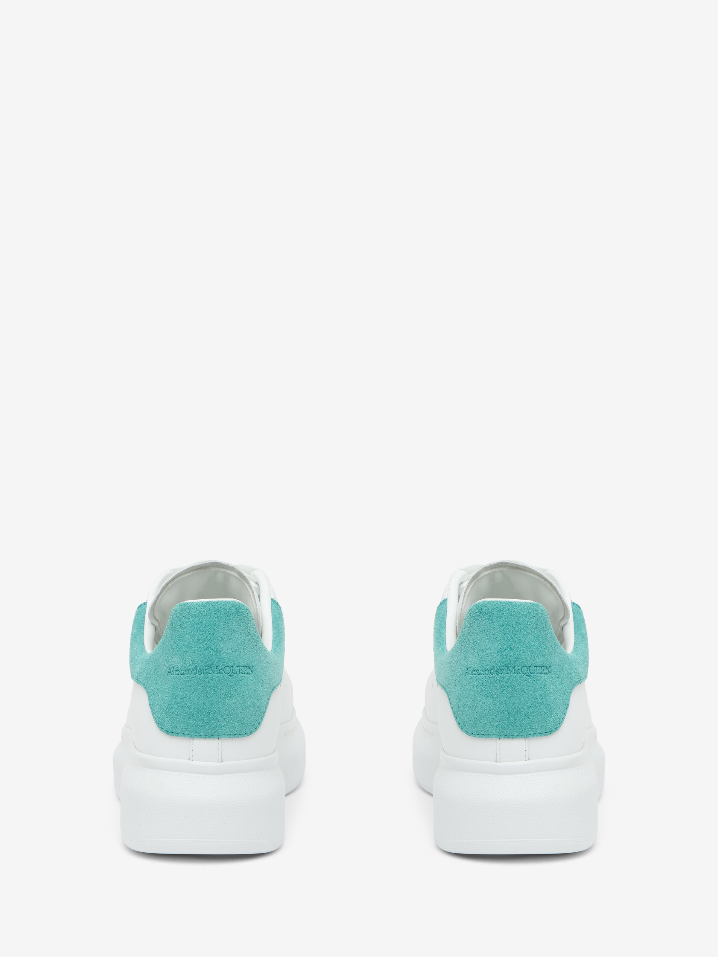 Women's Oversized Sneaker in White/Blue in Calf Leather | Alexander McQueen - image 3