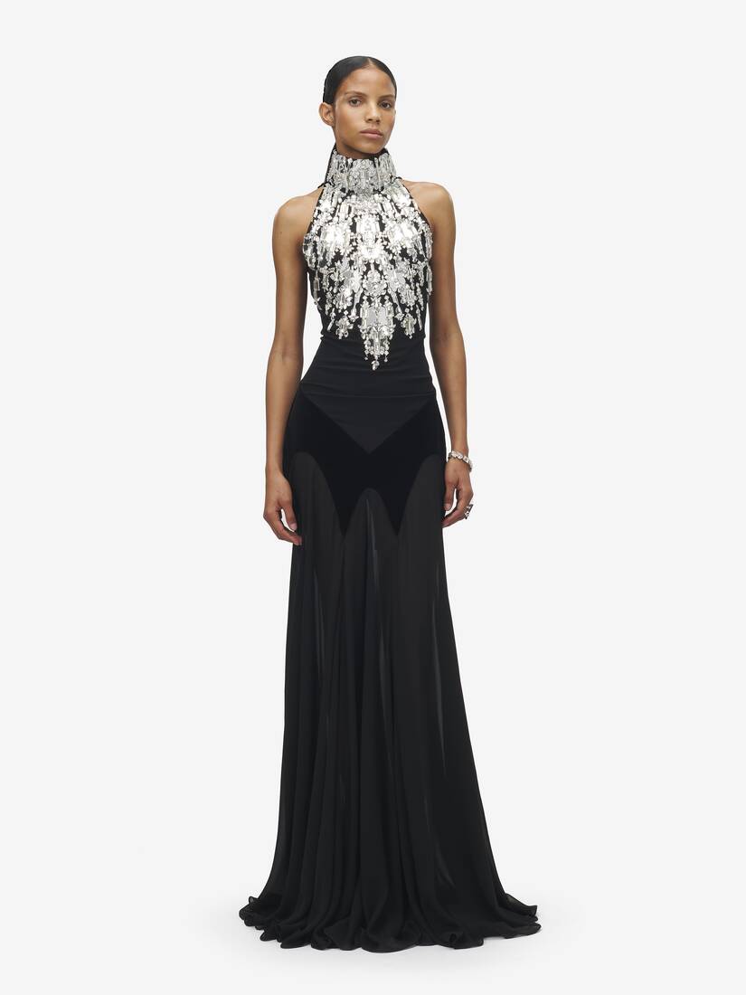 Crystal Mirror Embroidery Evening Dress | Alexander McQueen - image 1
