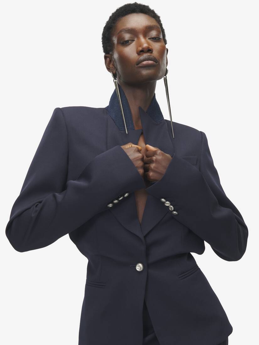 Folded Lapel Single-Breasted Jacket | Alexander McQueen - image 5