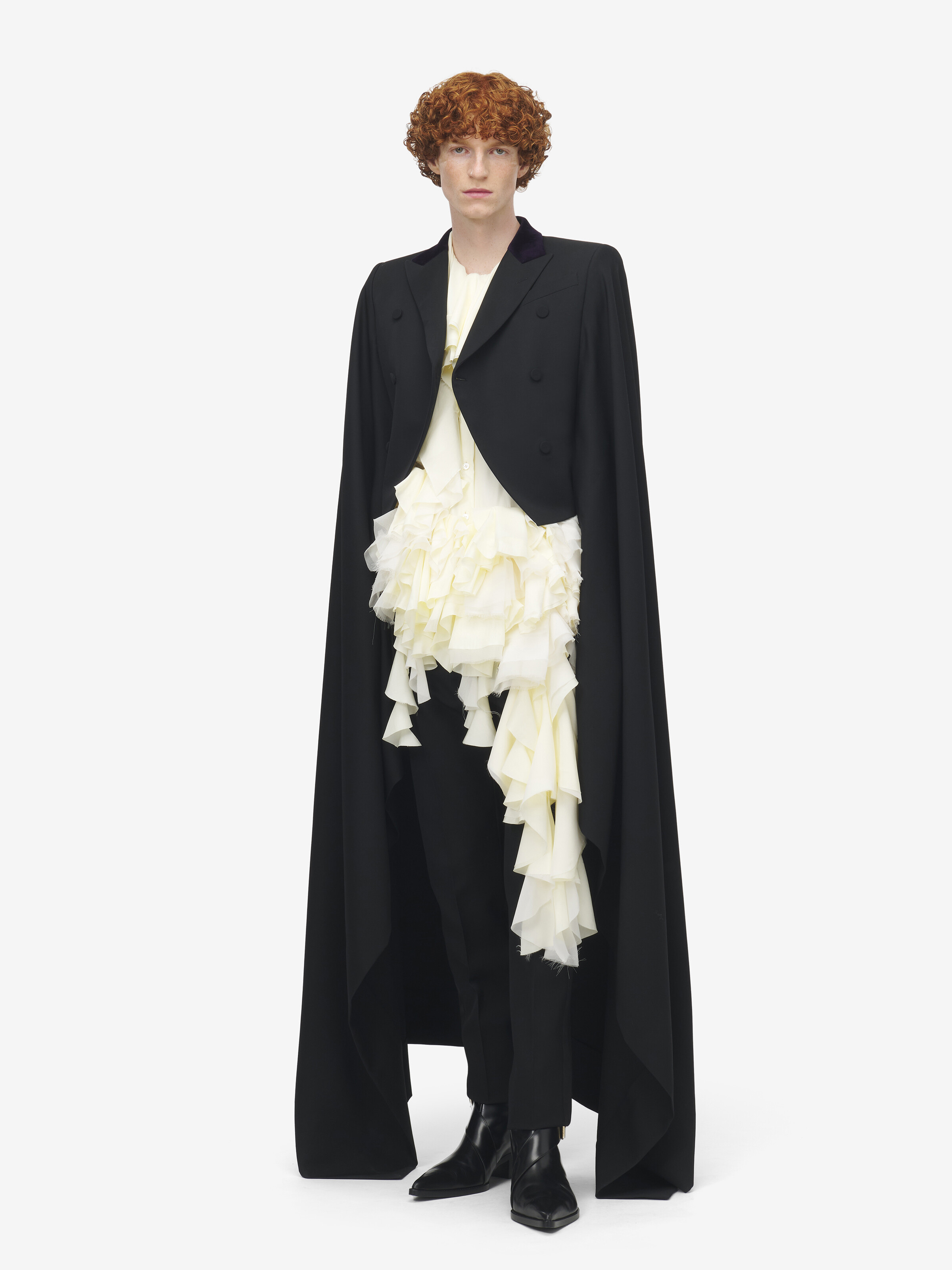 ダブルブレスト ケープコート in 100% ウール | Alexander McQueen - image 1