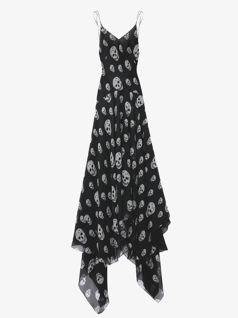 Silk Skull Print Evening Dress | Alexander McQueen - image 1