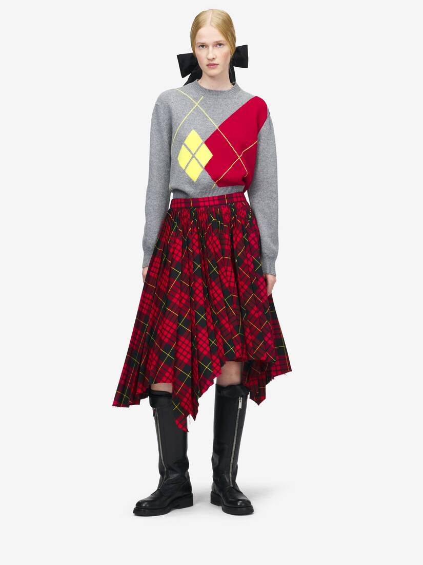 MacQueen' Tartan Asymmetric Skirt | Alexander McQueen - image 1