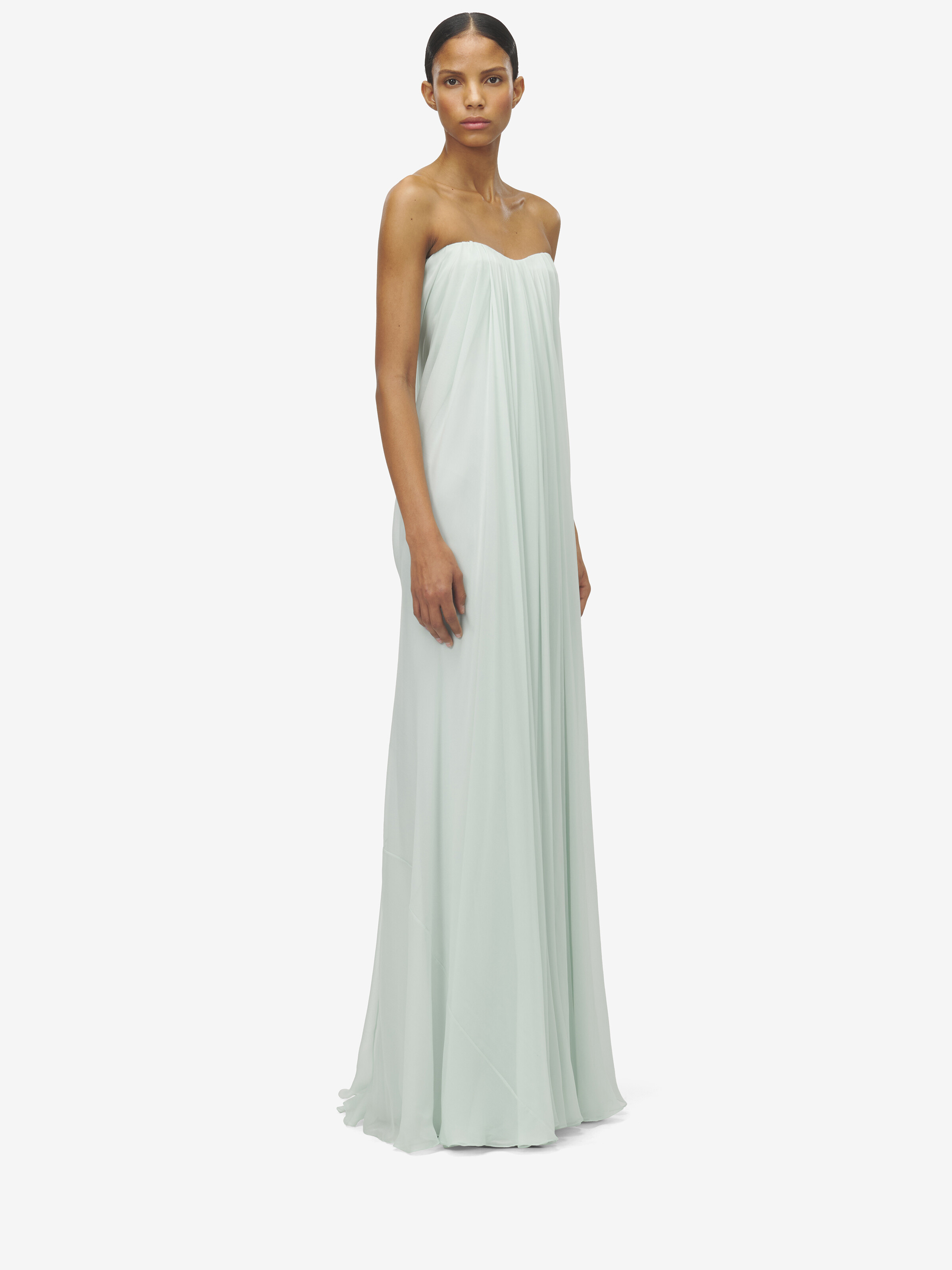 Women's Bustier Evening Dress in Glass in 100% Silk | Alexander McQueen - image 3