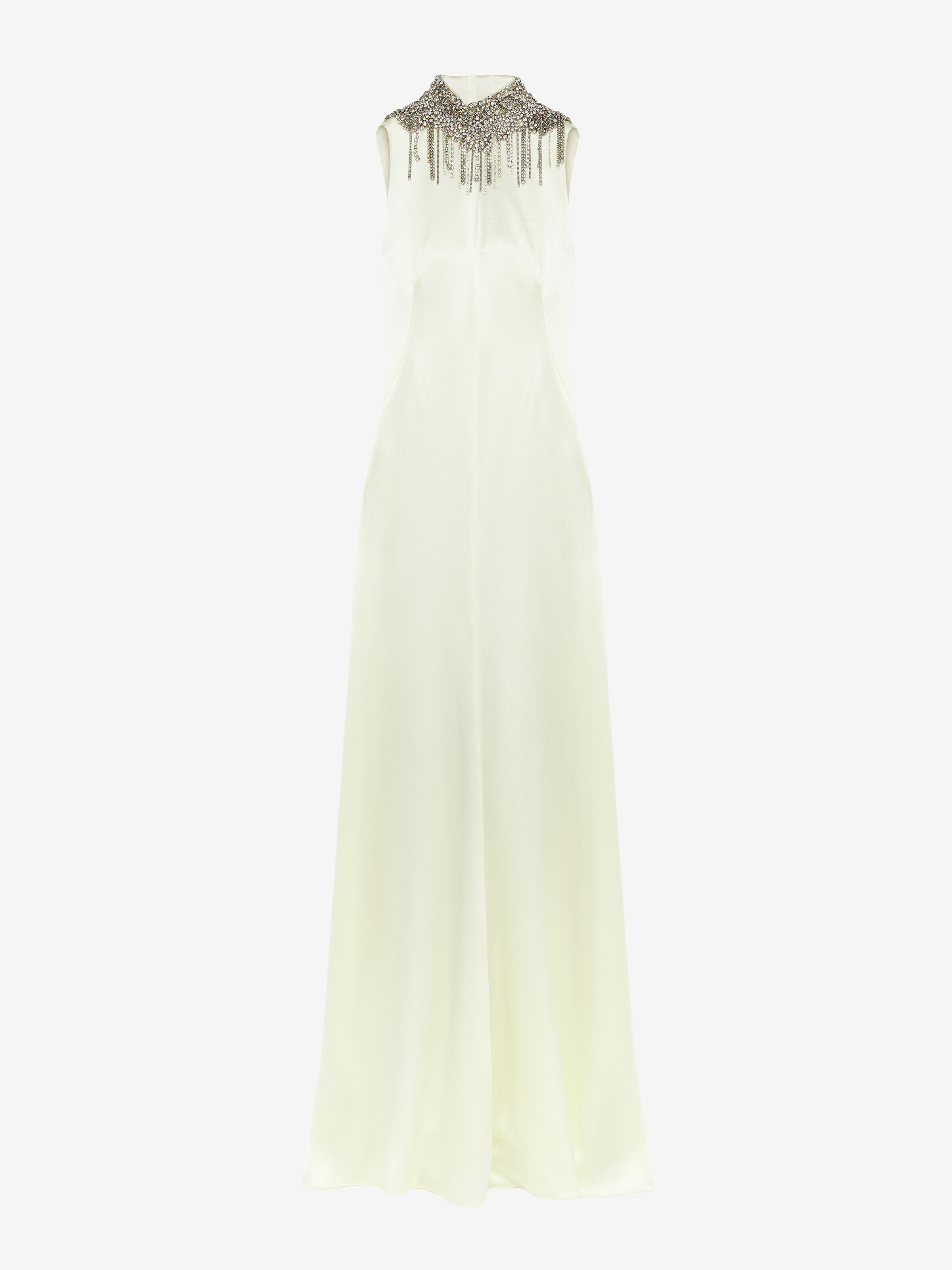 Women's Chain Mail Embroidery Evening Dress in Cream in 51% Acetate, 49% Viscose | Alexander McQueen - image 1