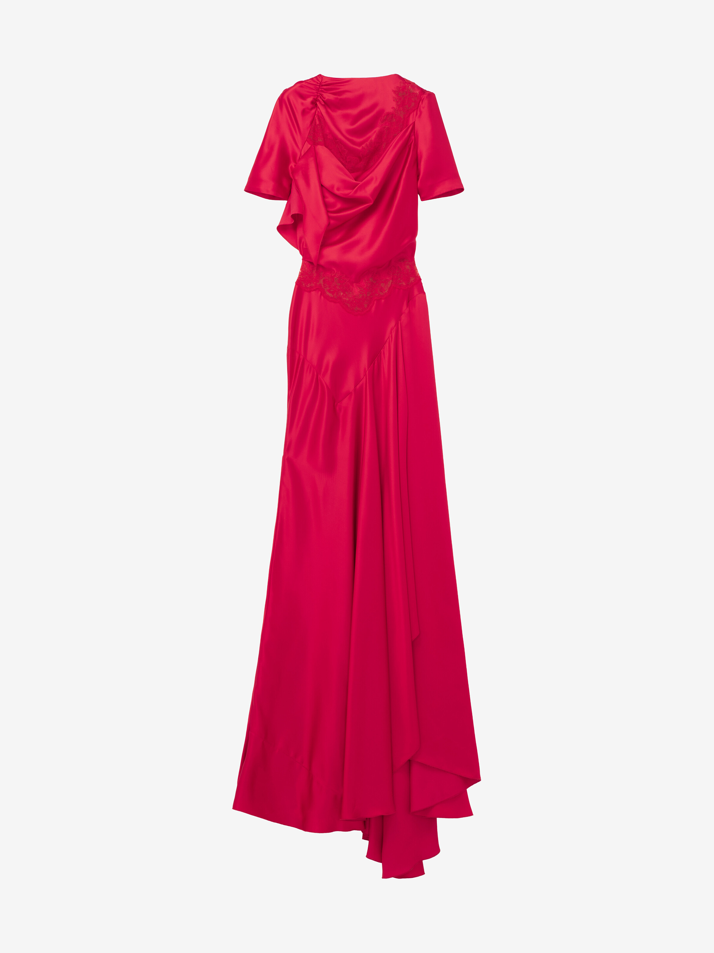 Robe de soirée, à bordure en dentelle pour Femme en Rouge in 100% Viscose | Alexander McQueen - image 1