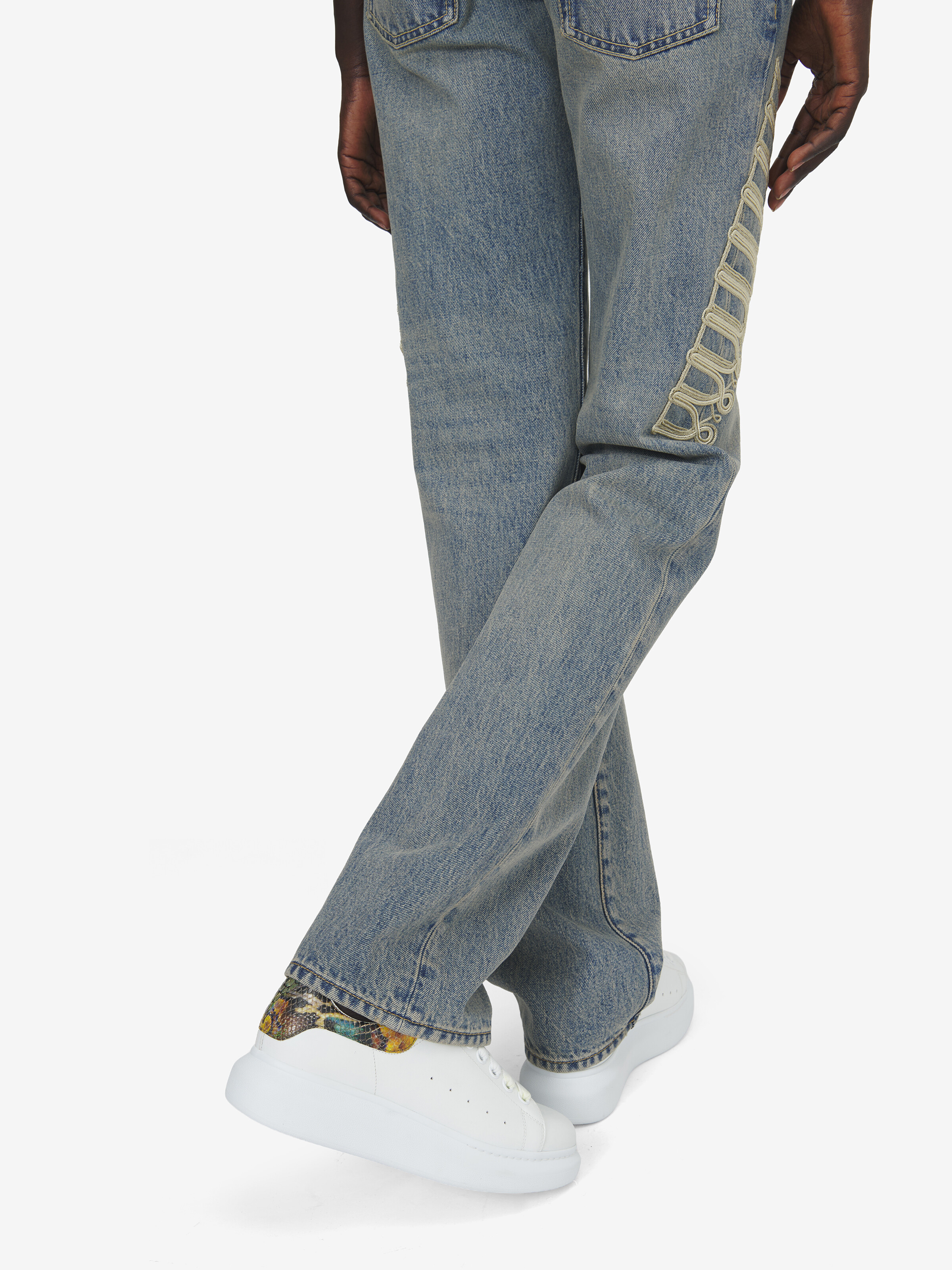 Women's Oversized Sneaker in White/Multicolour in Calf Leather | Alexander McQueen - image 2