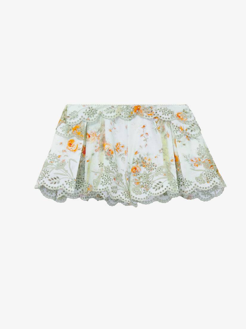 Sangallo镂空刺绣花卉超短裤 | Alexander McQueen - image 1
