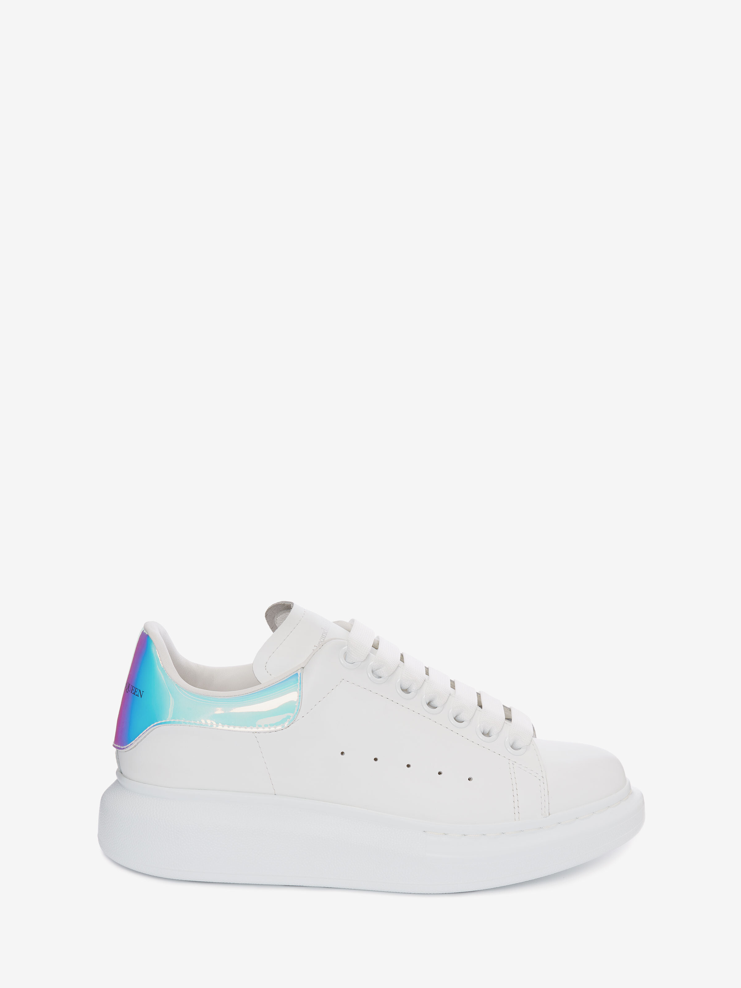 Women's Oversized Sneaker in White/Shock Pink in Calf Leather | Alexander McQueen - image 1