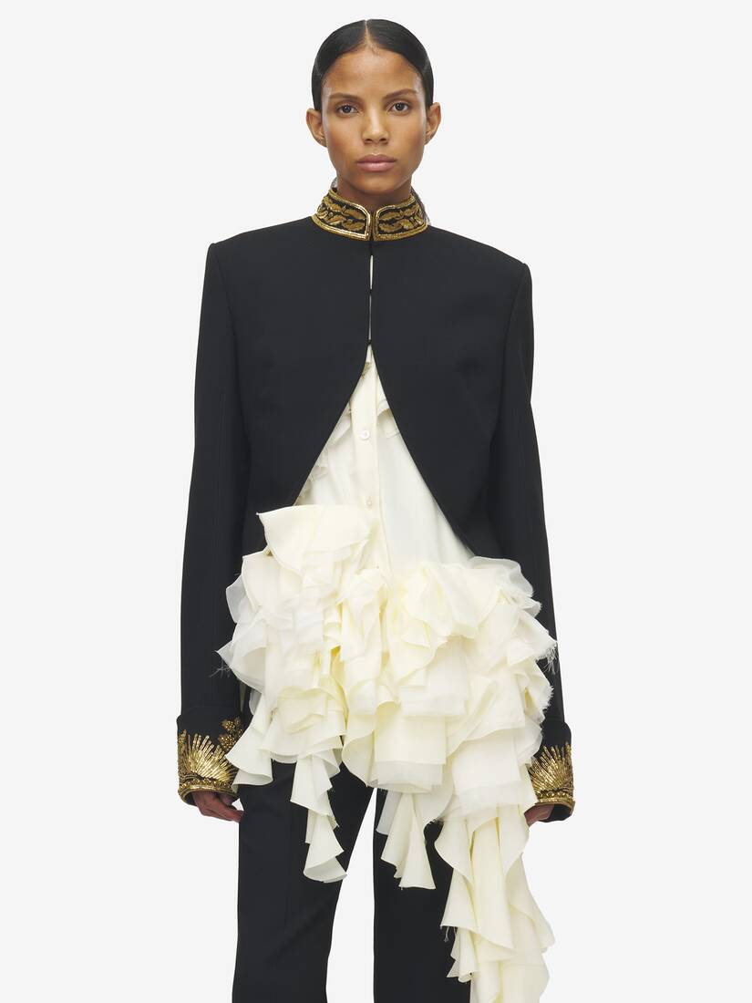 Cutaway-Jacke mit Goldwork-Bordürenstickerei | Alexander McQueen - image 6